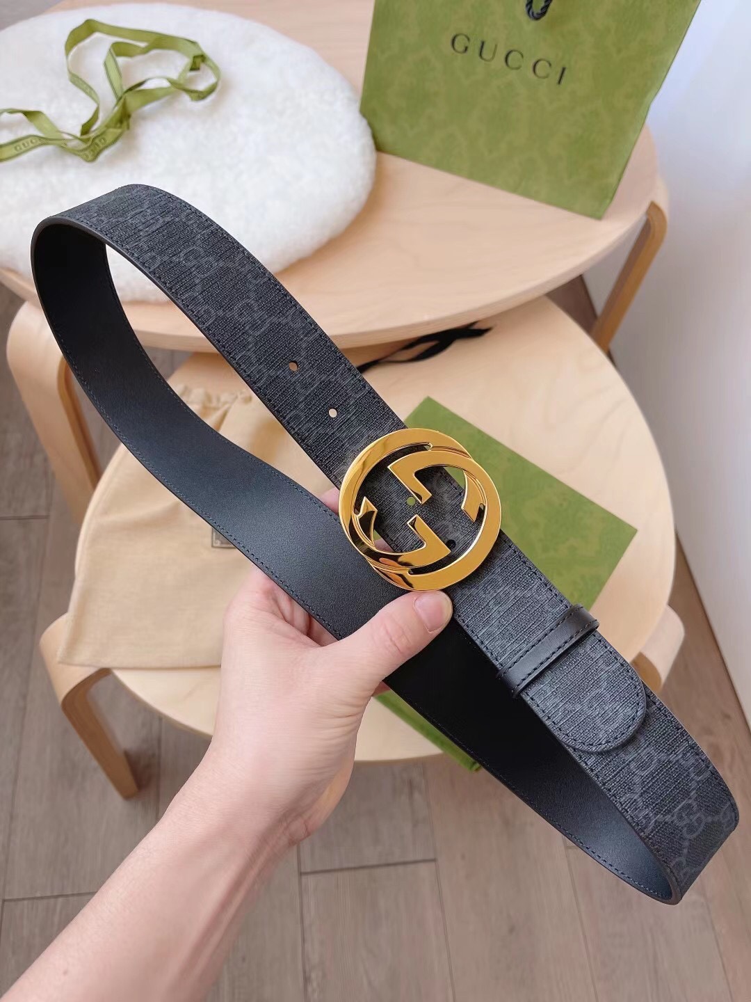 Gucci Male Basic Belt Canvas Black S-m