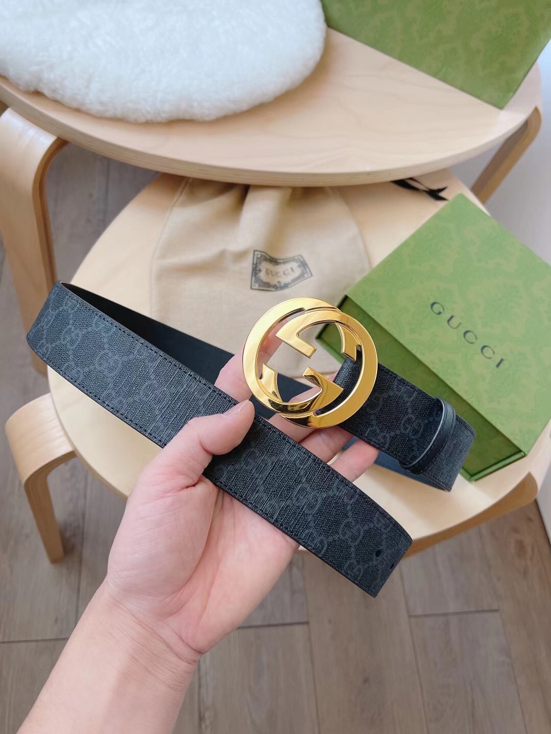 Gucci Male Basic Belt Canvas Black S-m