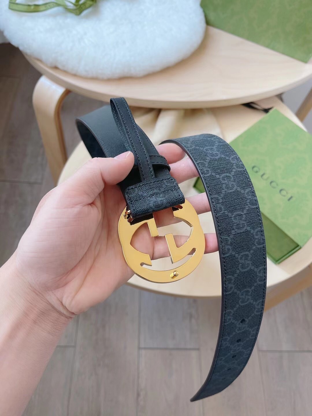 Gucci Male Basic Belt Canvas Black S-m