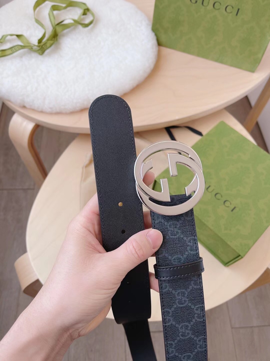 Gucci Male Basic Belt Canvas Black S-m