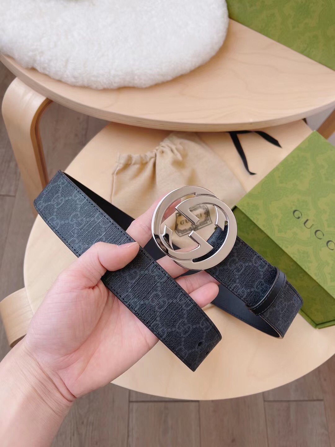 Gucci Male Basic Belt Canvas Black S-m