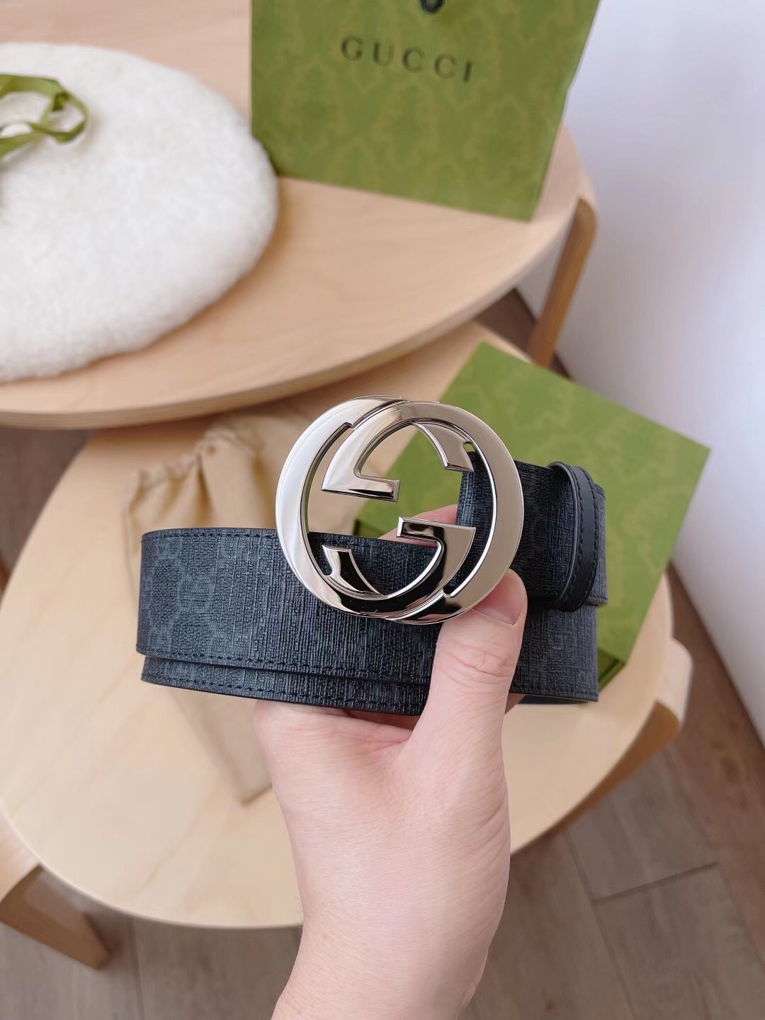 Gucci Male Basic Belt Canvas Black S-m