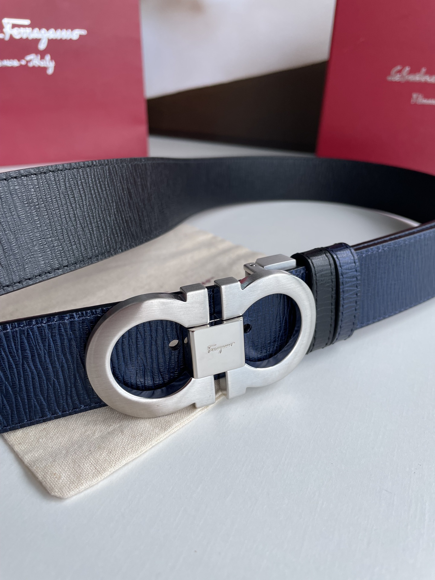 Salvatore Ferragamo Male Leather Belt Top Grain Leather M