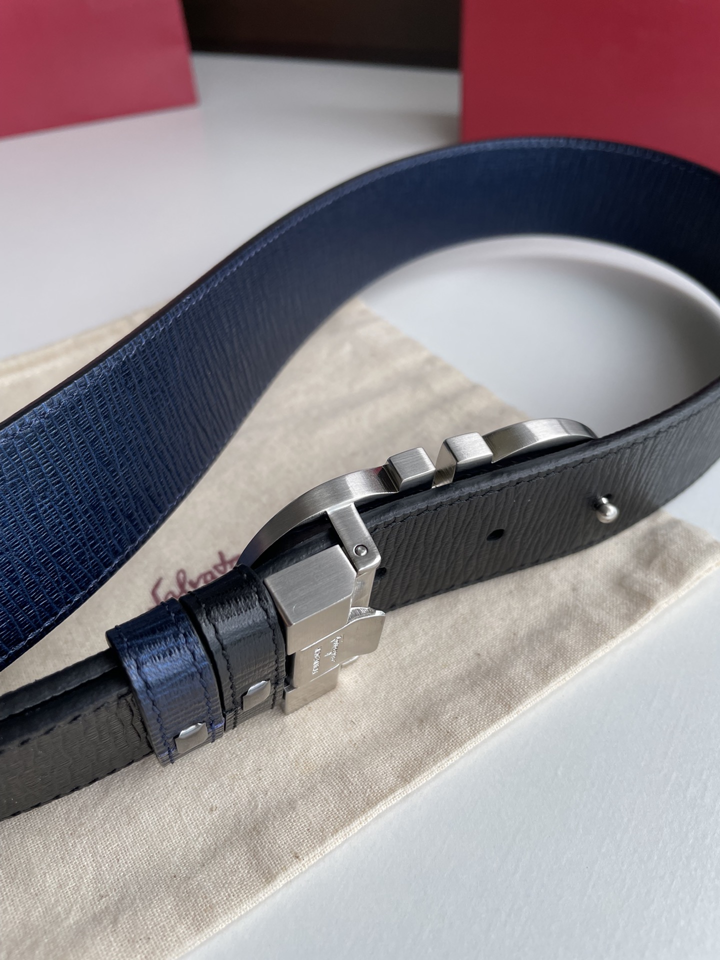 Salvatore Ferragamo Male Leather Belt Top Grain Leather M