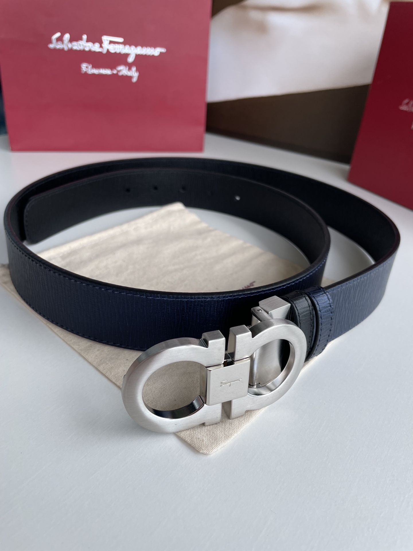 Salvatore Ferragamo Male Leather Belt Top Grain Leather M