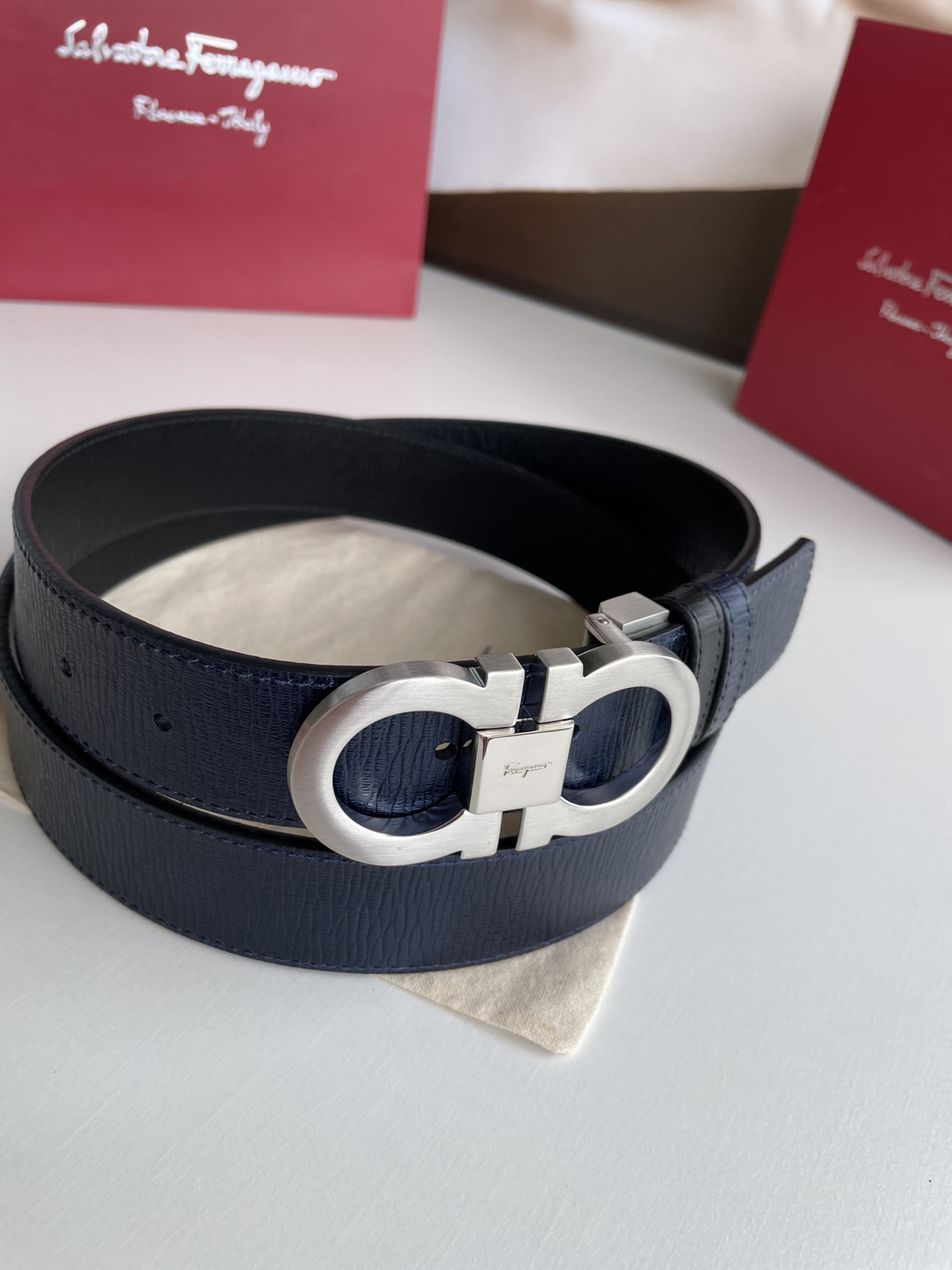Salvatore Ferragamo Male Leather Belt Top Grain Leather M