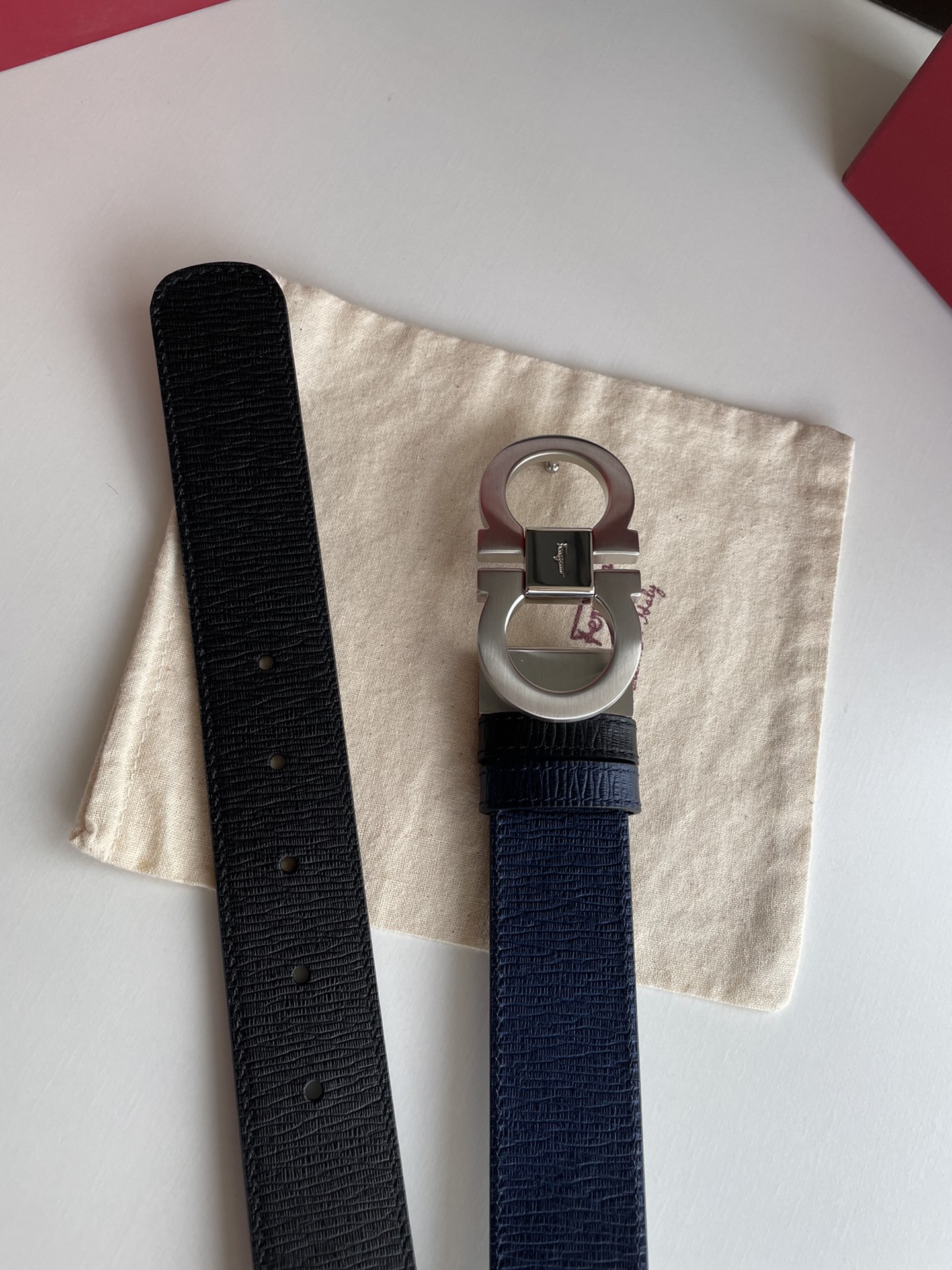 Salvatore Ferragamo Male Leather Belt Top Grain Leather M