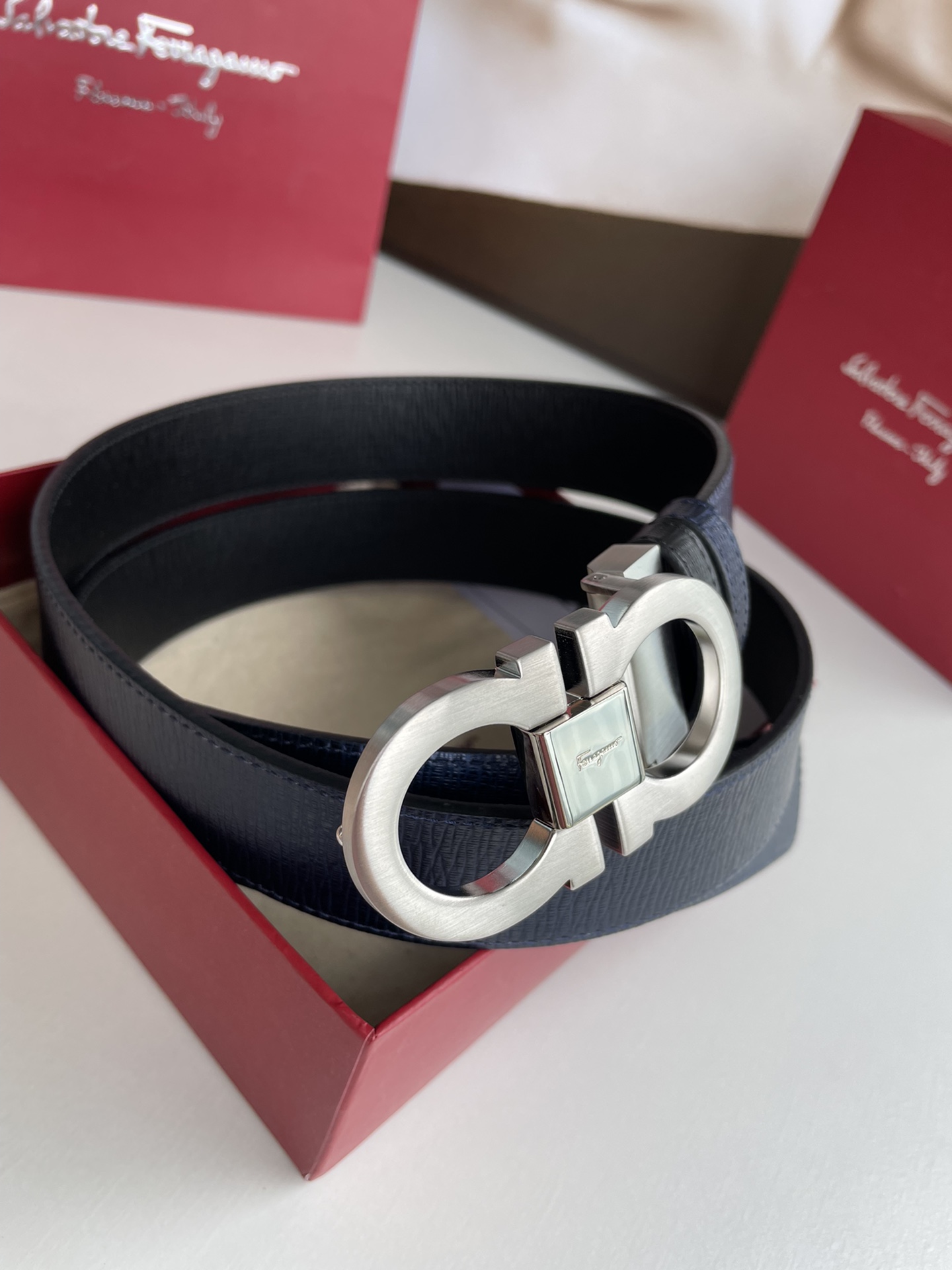 Salvatore Ferragamo Male Leather Belt Top Grain Leather M