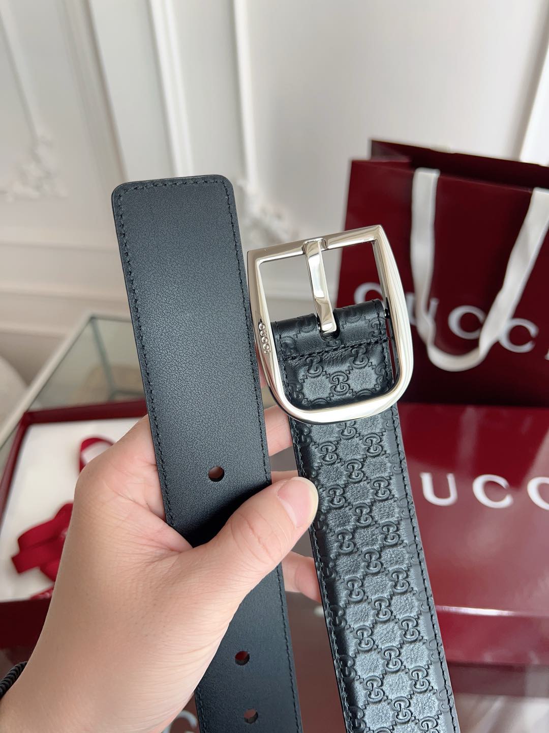 Gucci Basic Belt Cow Leather Black