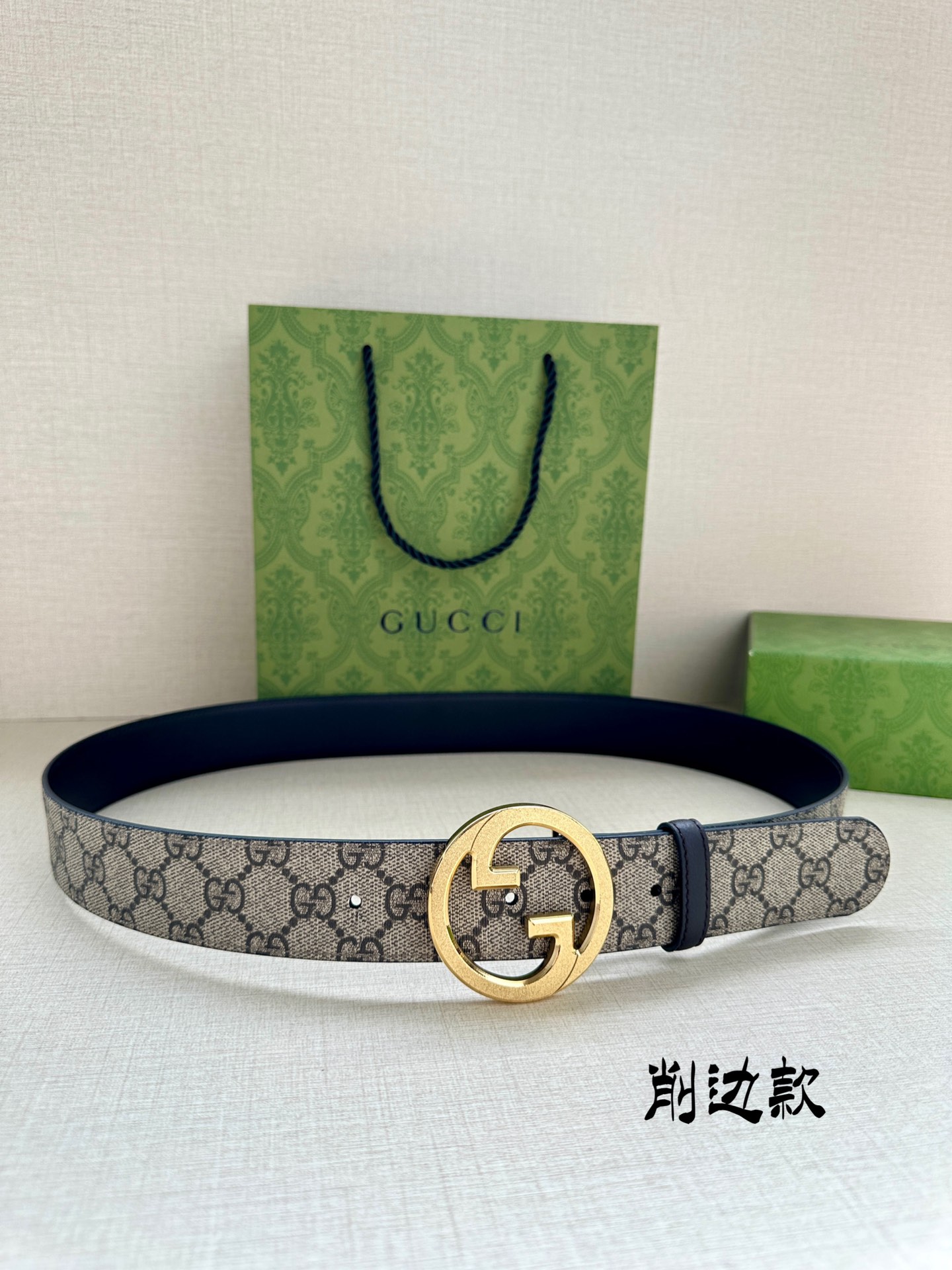 Gucci Basic Belt Canvas Gold S-m