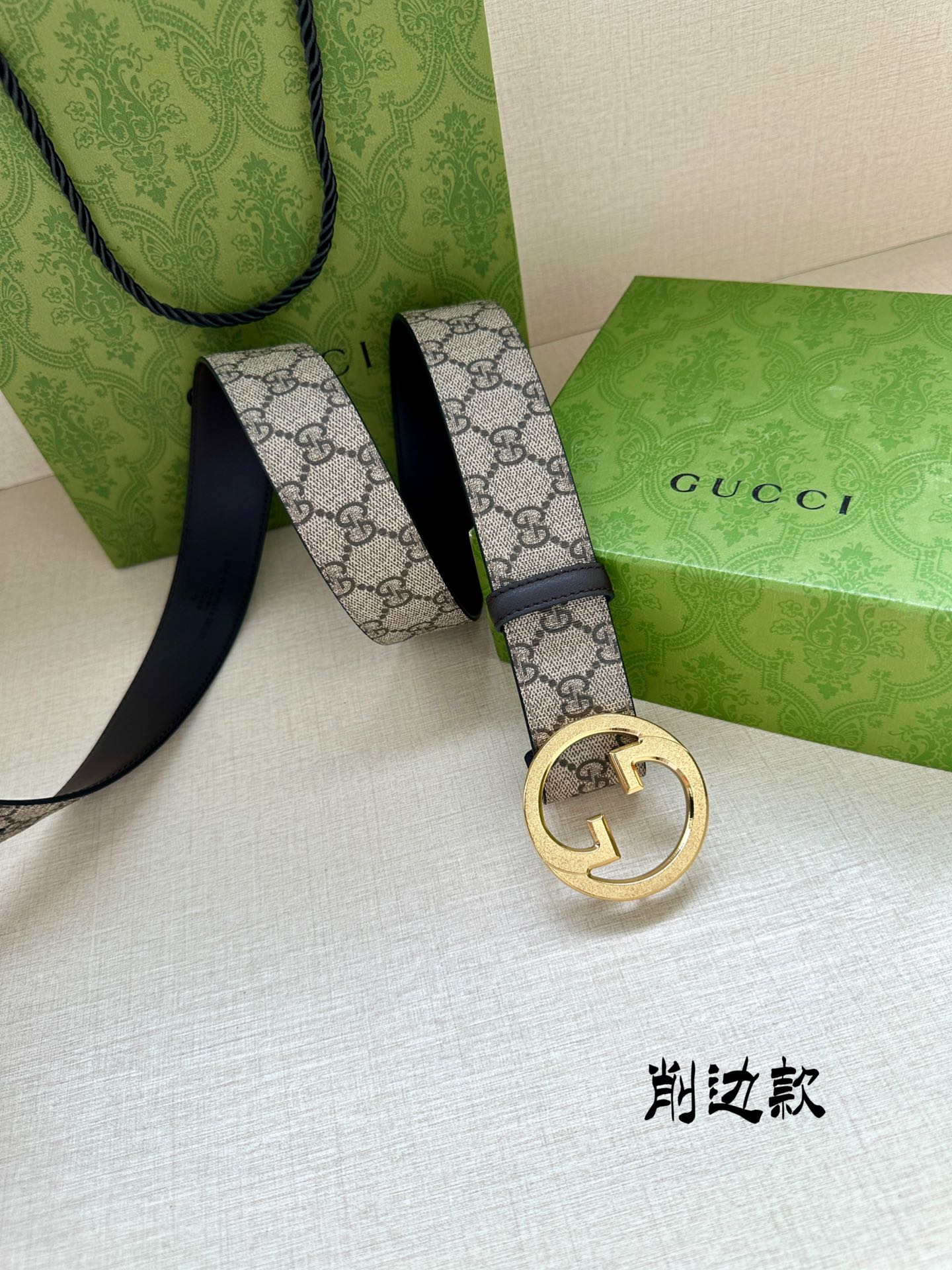 Gucci Basic Belt Canvas Gold S-m