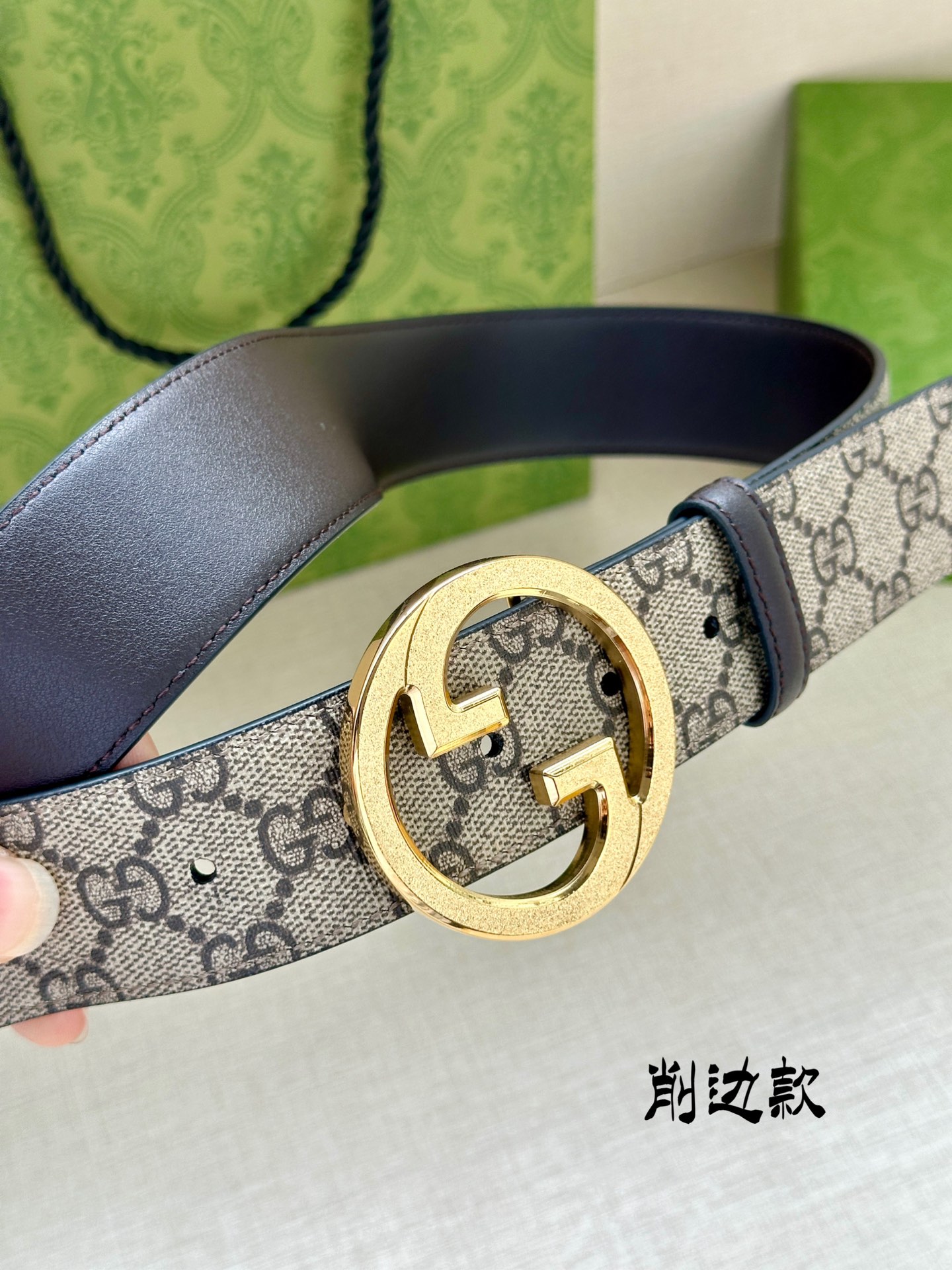 Gucci Basic Belt Canvas Gold S-m