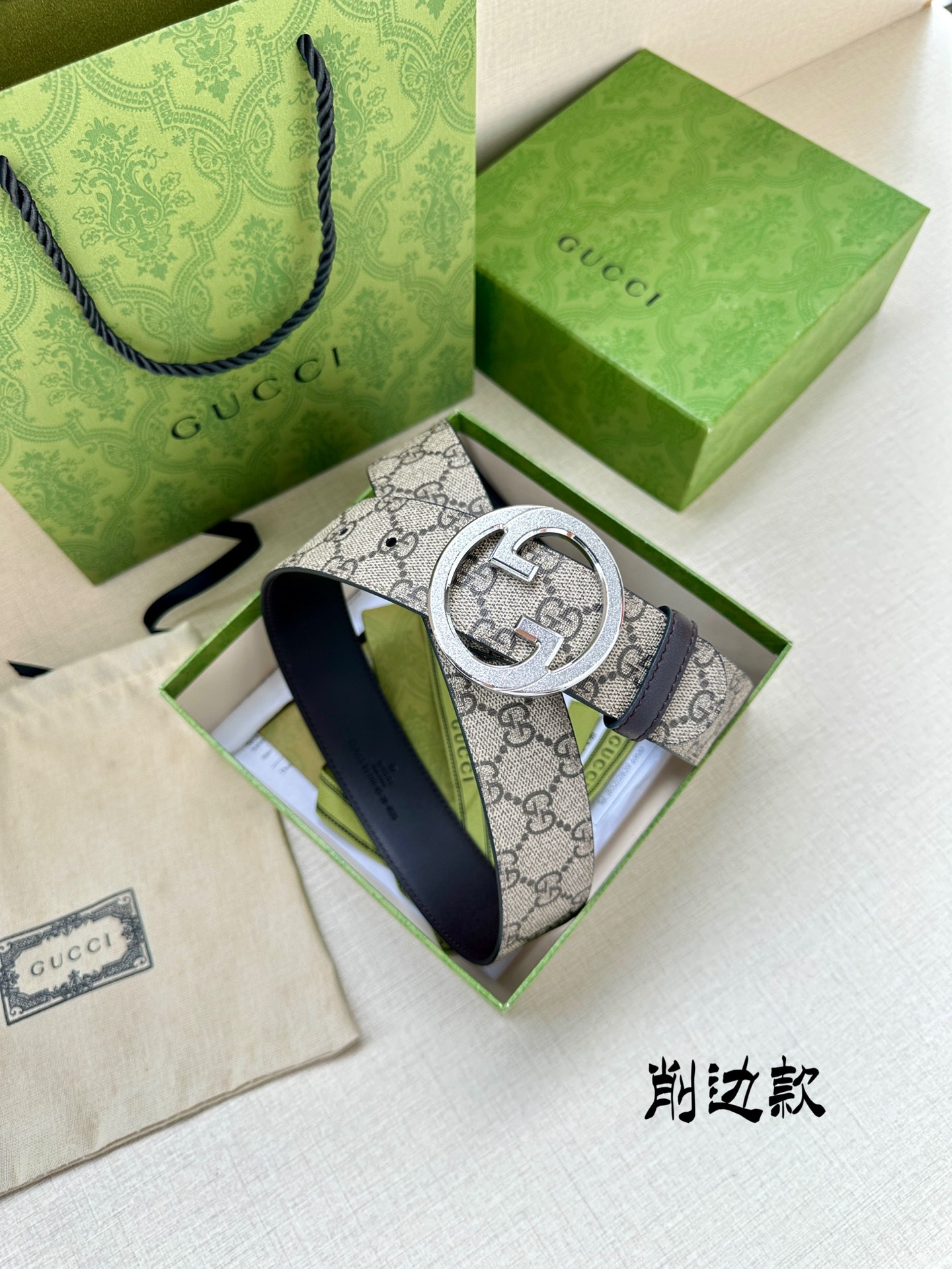 Gucci Basic Belt Canvas Gold S-m