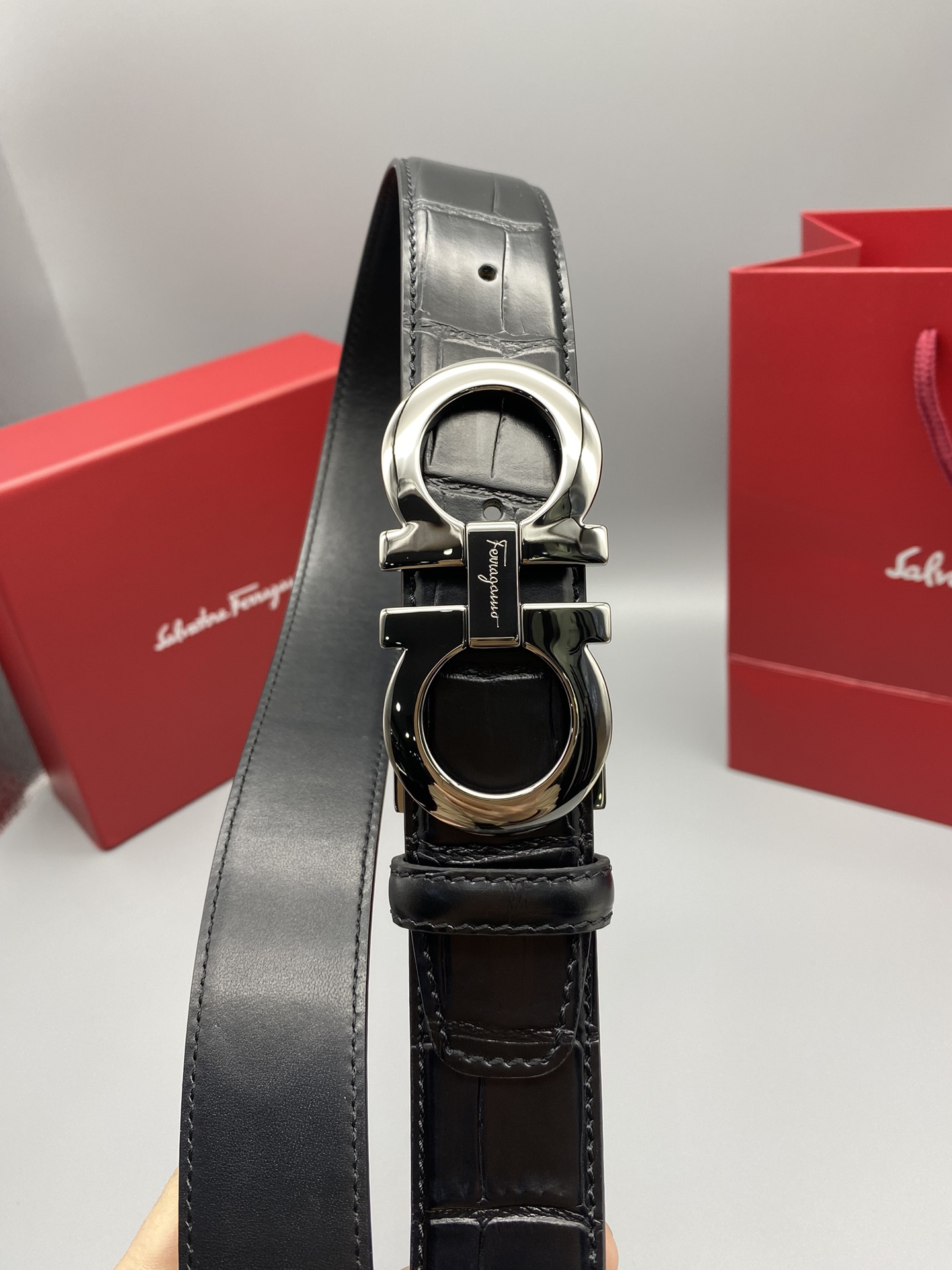 Salvatore Ferragamo Male Leather Belt Top Grain Leather M