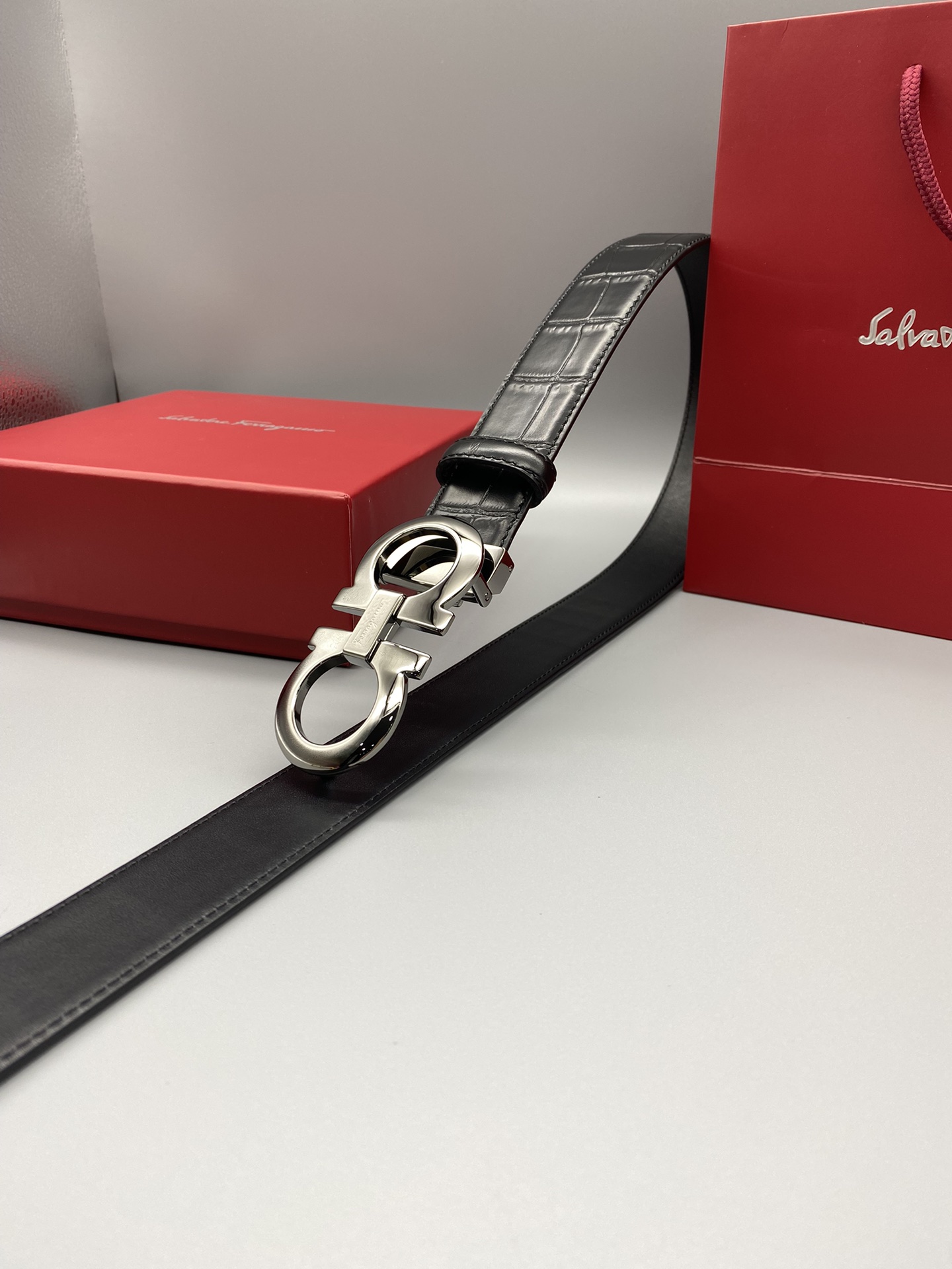 Salvatore Ferragamo Male Leather Belt Top Grain Leather M