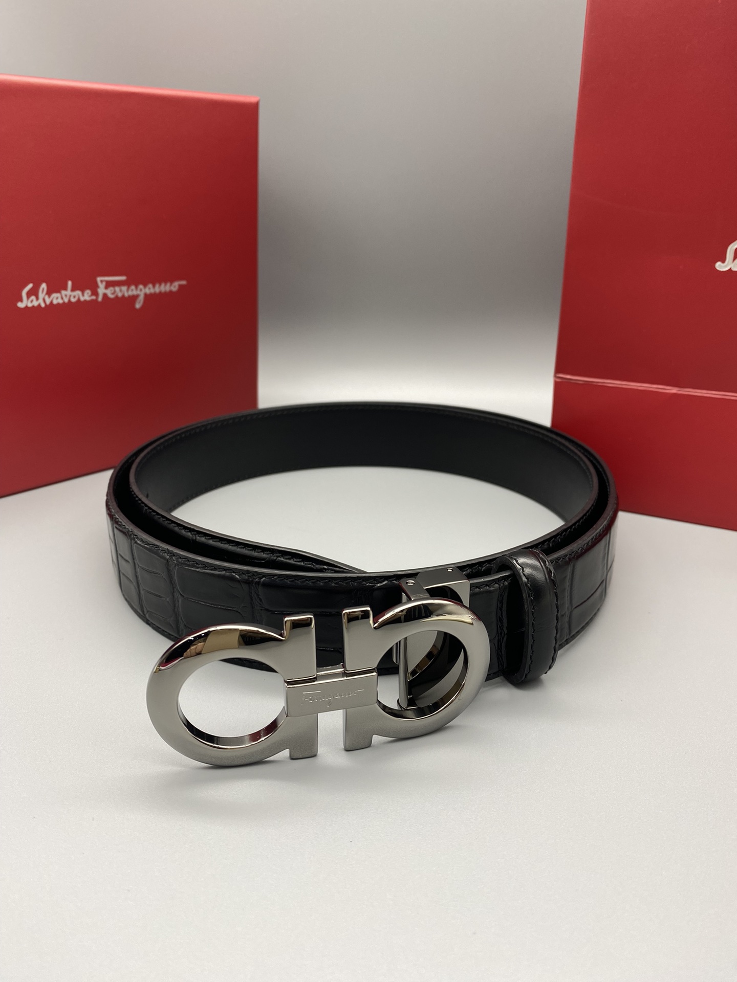 Salvatore Ferragamo Male Leather Belt Top Grain Leather M