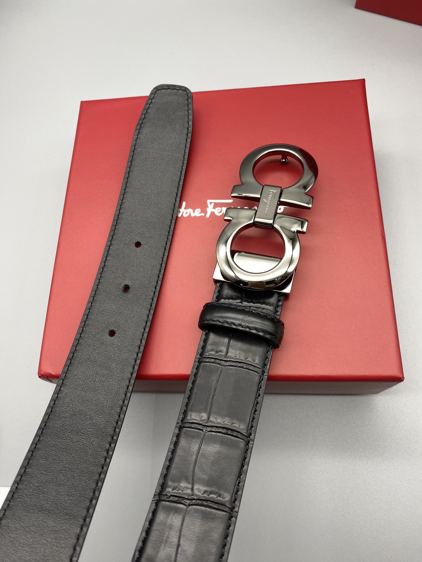 Salvatore Ferragamo Male Leather Belt Top Grain Leather M