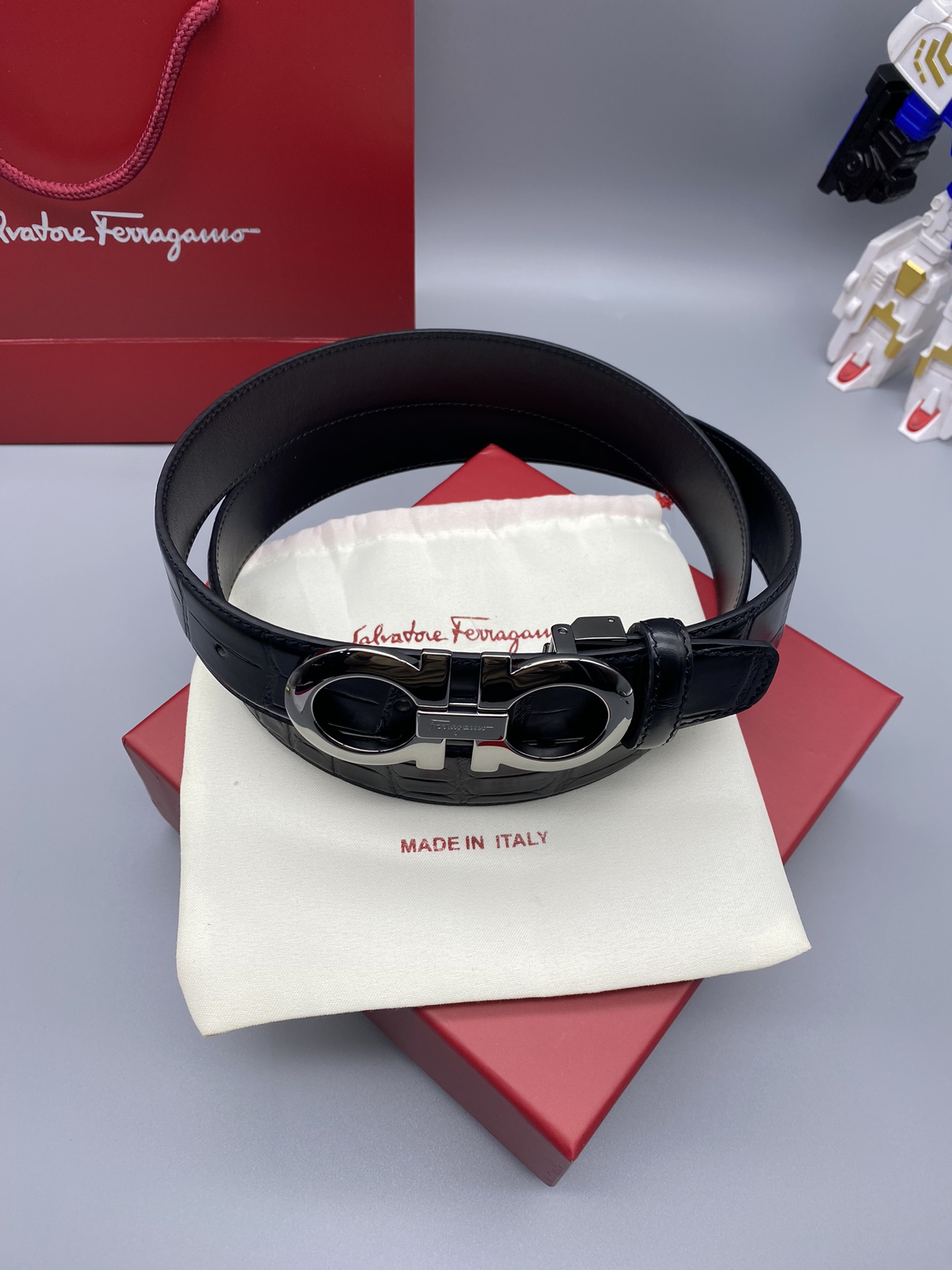 Salvatore Ferragamo Male Leather Belt Top Grain Leather M