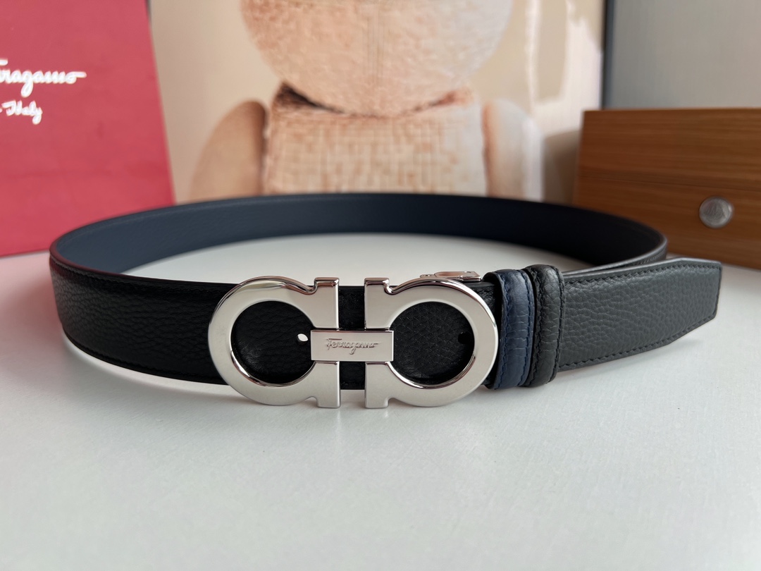 Salvatore Ferragamo Male Leather Belt Top Grain Leather M