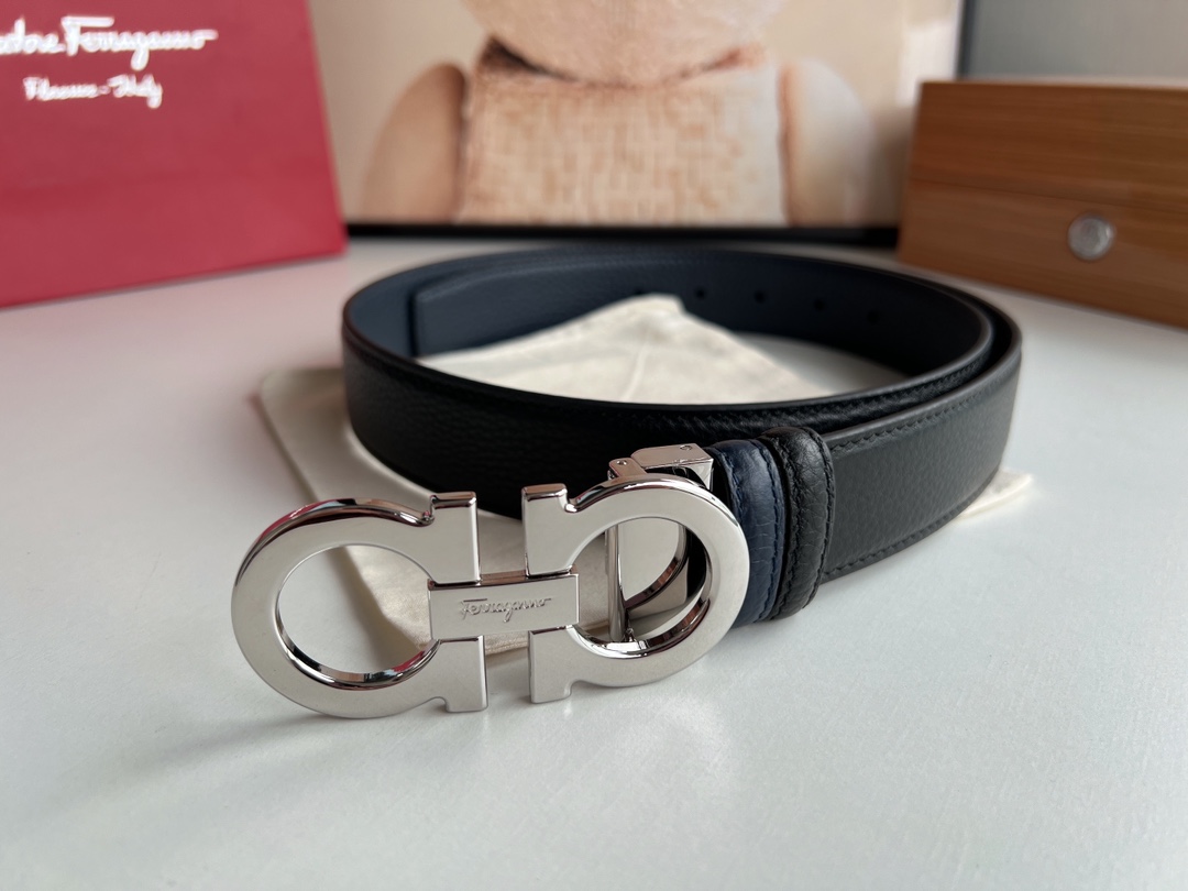 Salvatore Ferragamo Male Leather Belt Top Grain Leather M