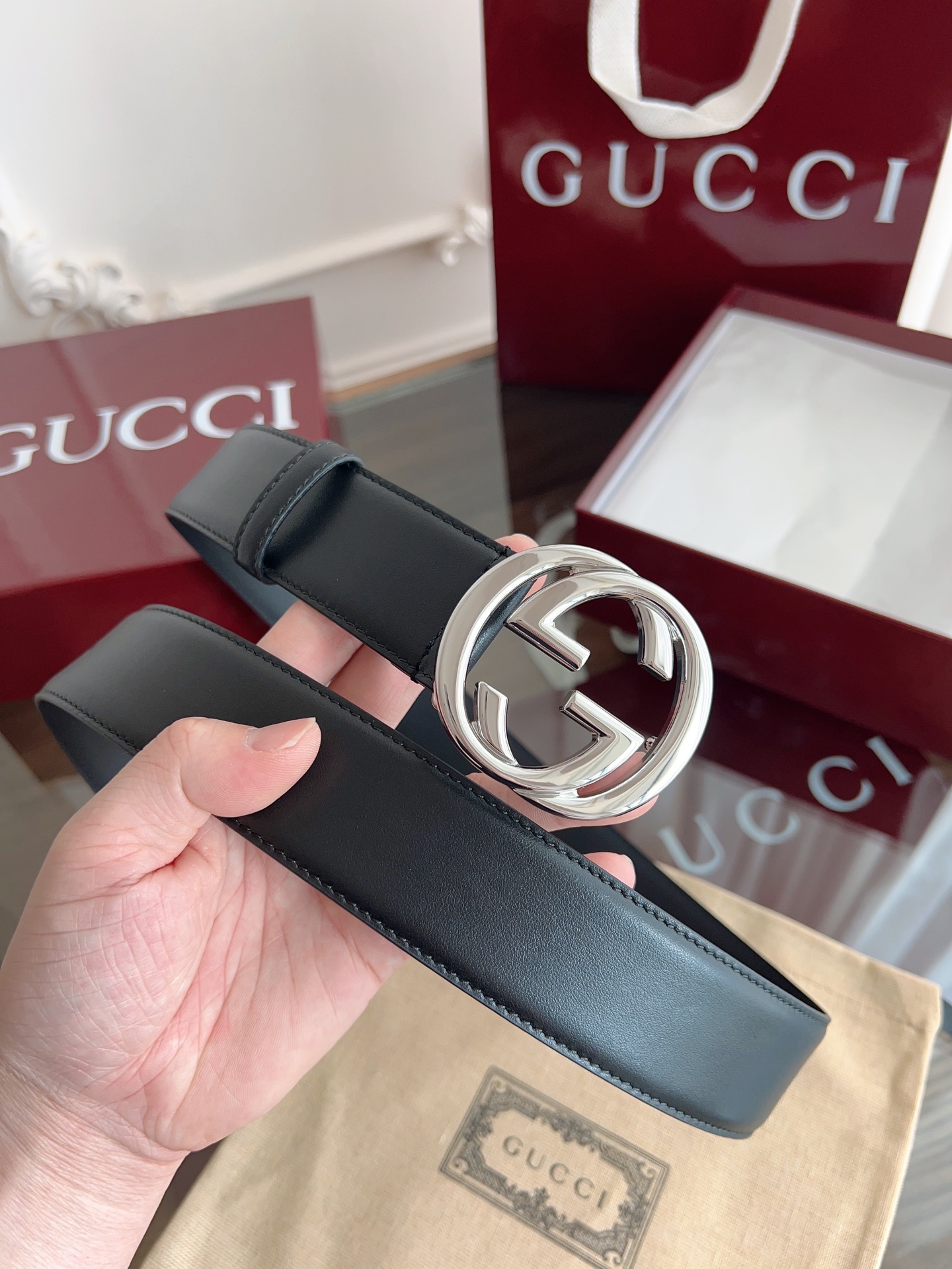 Gucci Male Basic Belt Cow Leather M-l