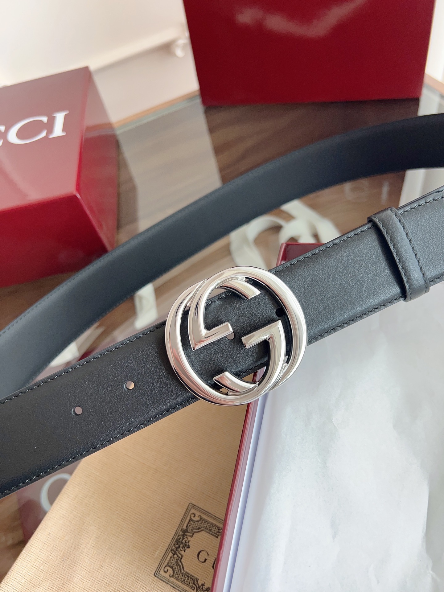 Gucci Male Basic Belt Cow Leather M-l