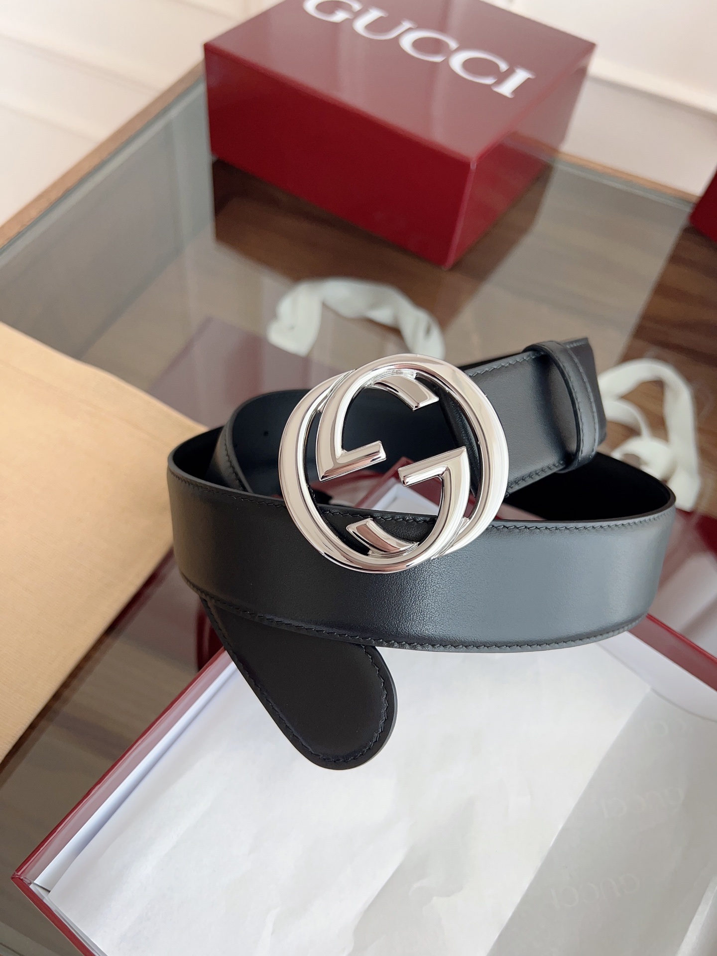 Gucci Male Basic Belt Cow Leather M-l