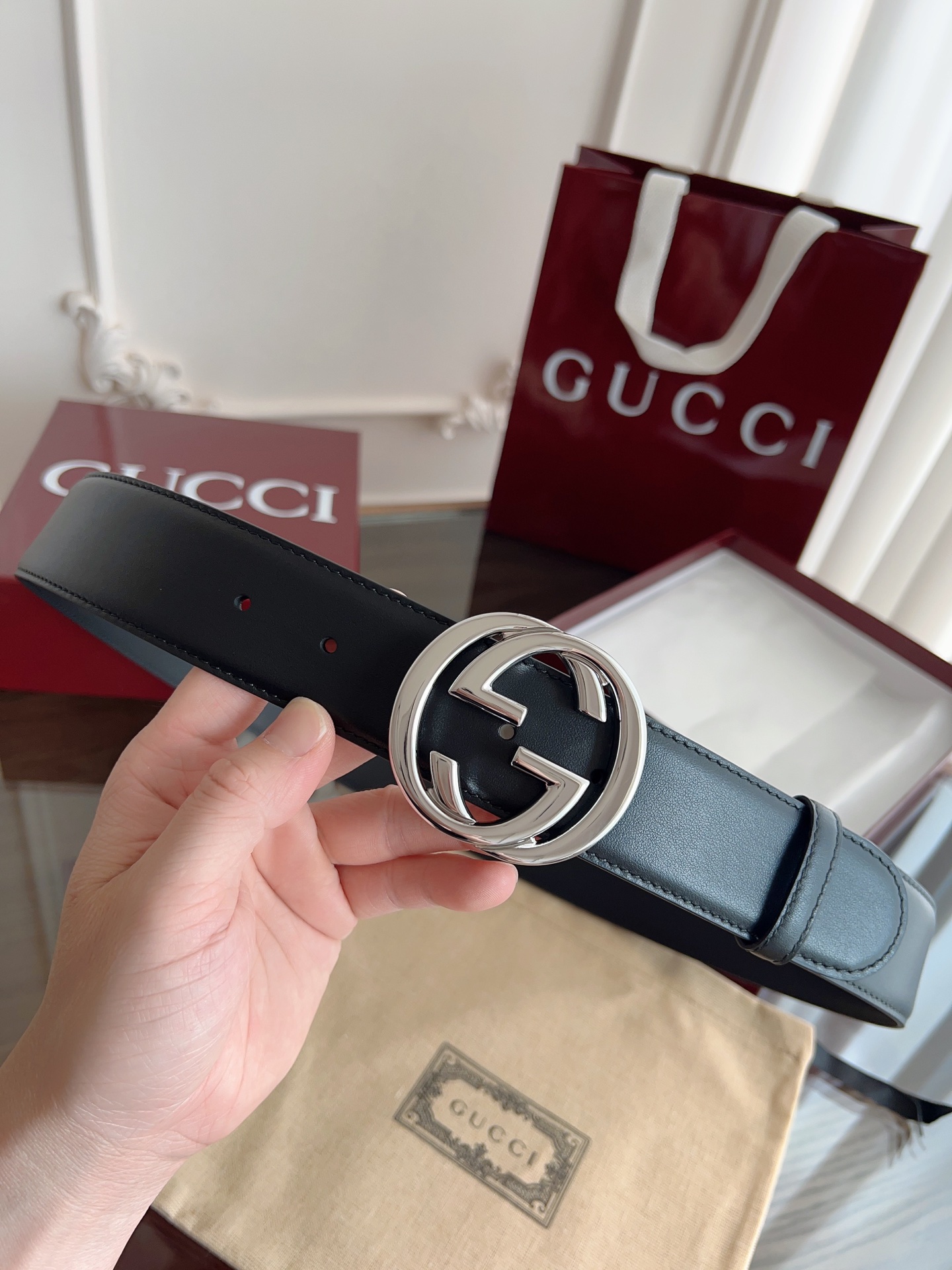 Gucci Male Basic Belt Cow Leather M-l