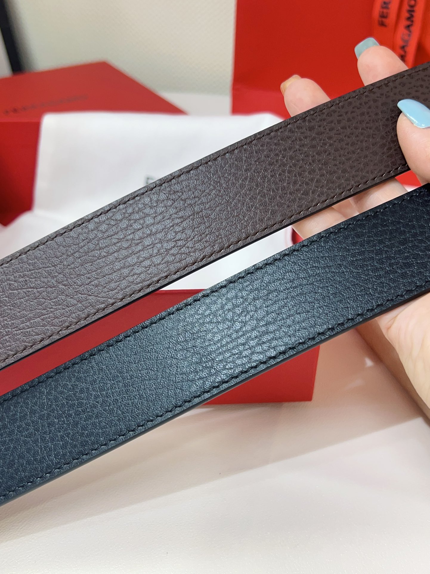 Male Leather Belt Cow Leather Gold Adjustable