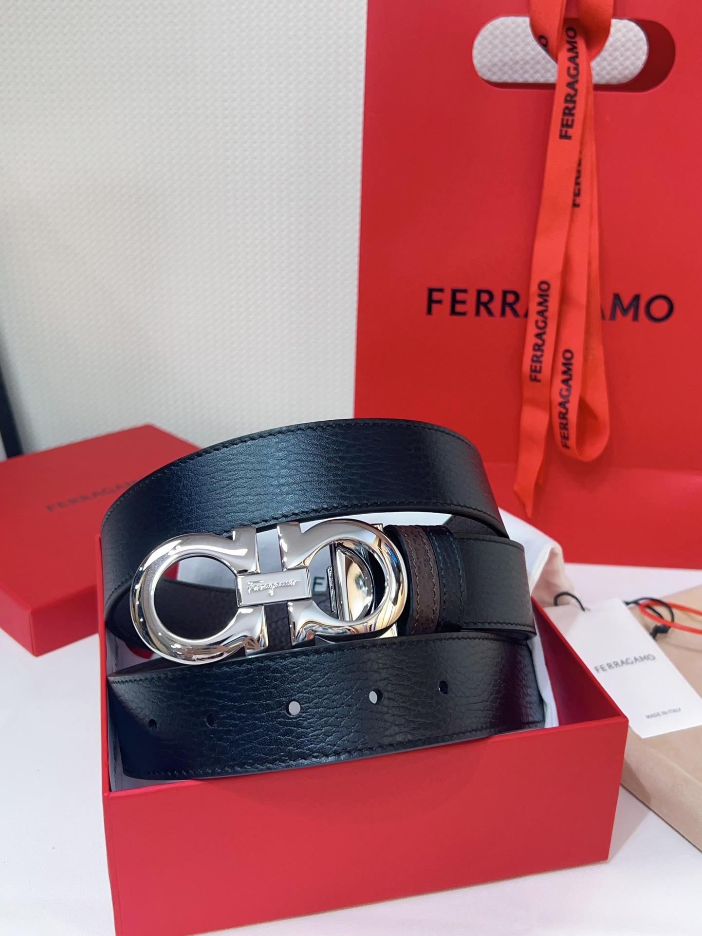 Male Leather Belt Cow Leather Gold Adjustable