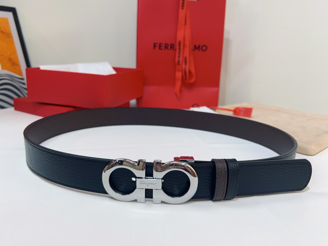 Male Leather Belt Cow Leather Gold Adjustable