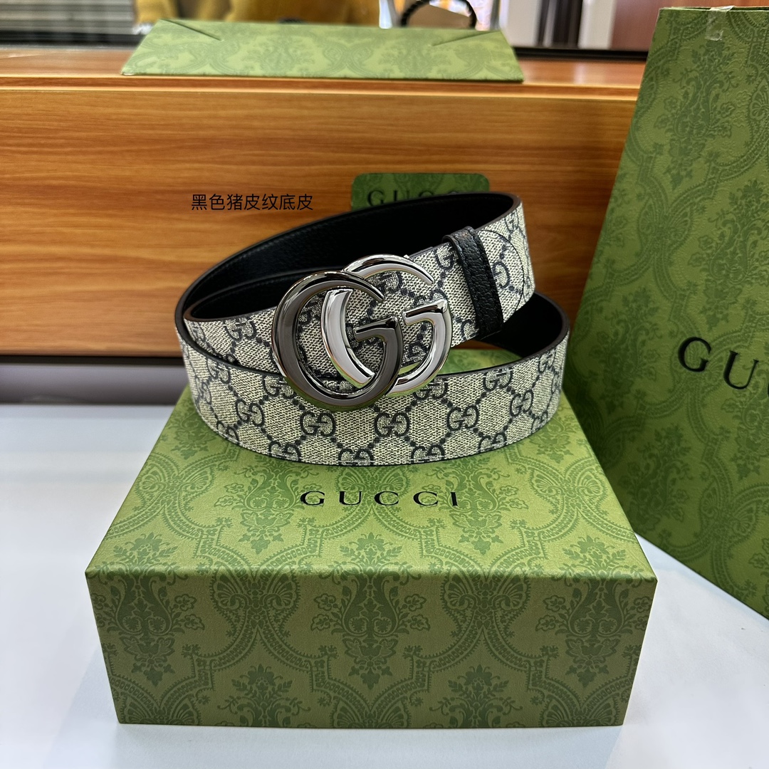 Gucci Basic Belt Top Grain Leather Waterproof M