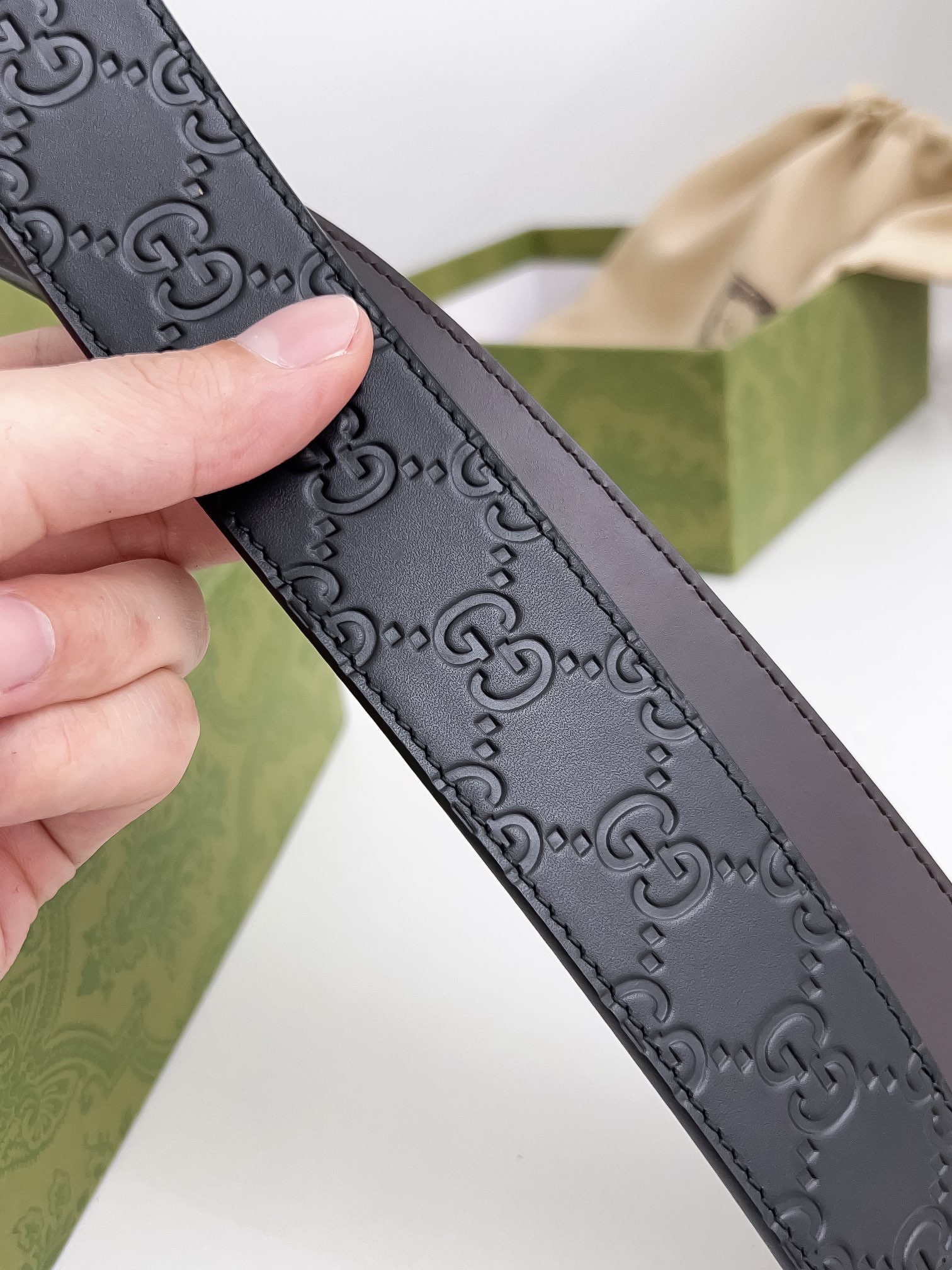 Gucci Male Leather Belt Top Grain Leather M