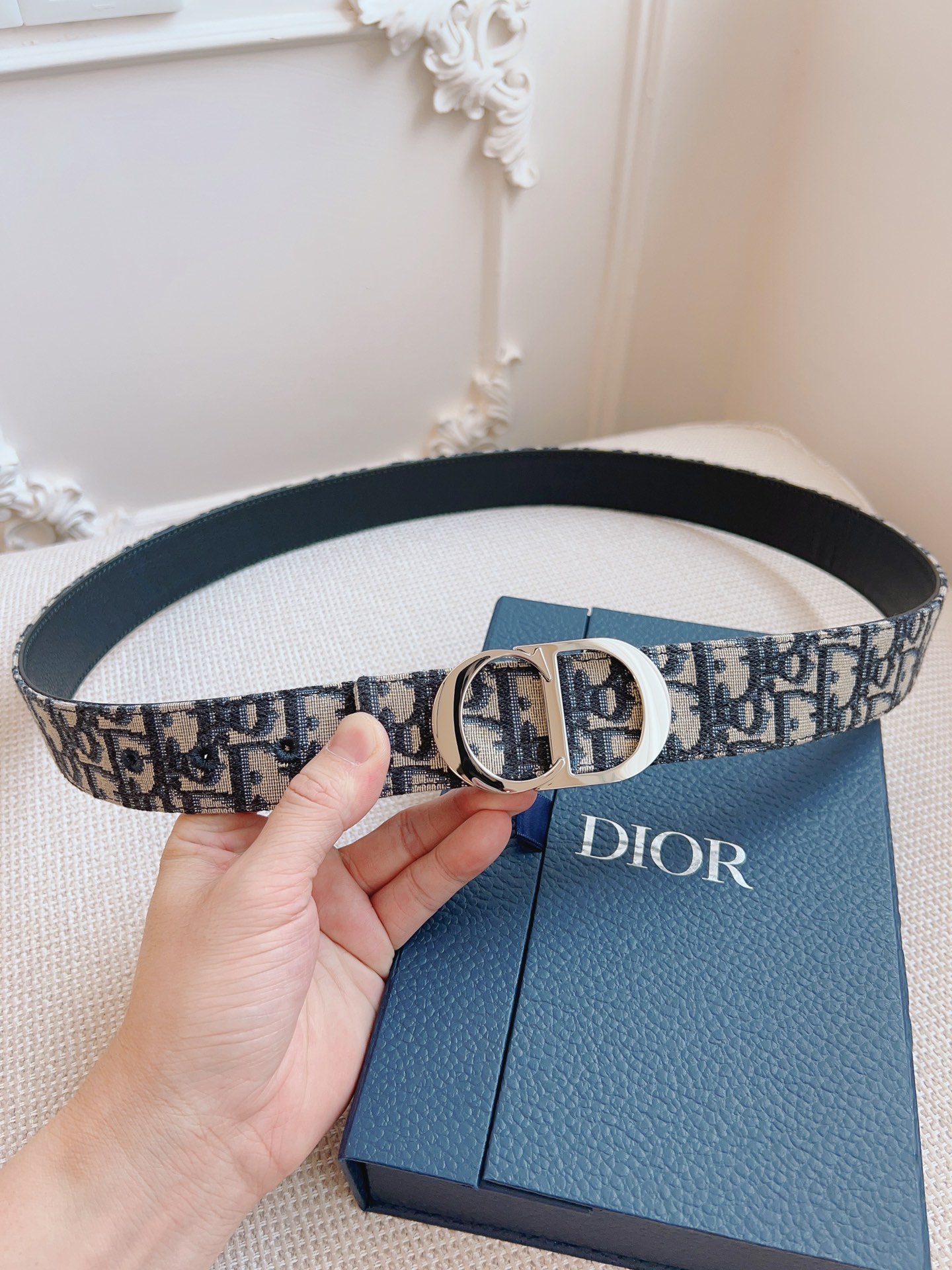 Dior Male Basic Belt Cow Leather Black L