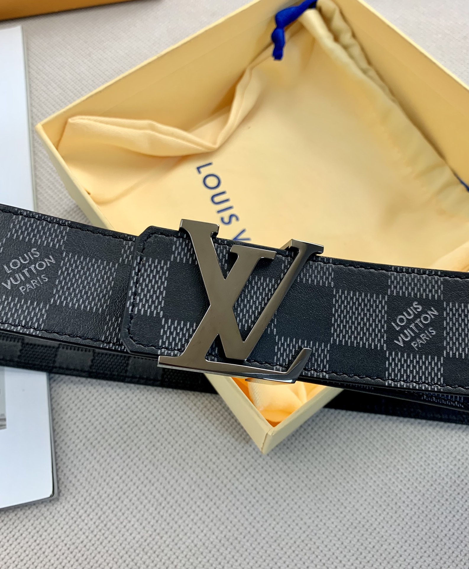 Louis Vuitton Leather Belt Top Grain Leather L
