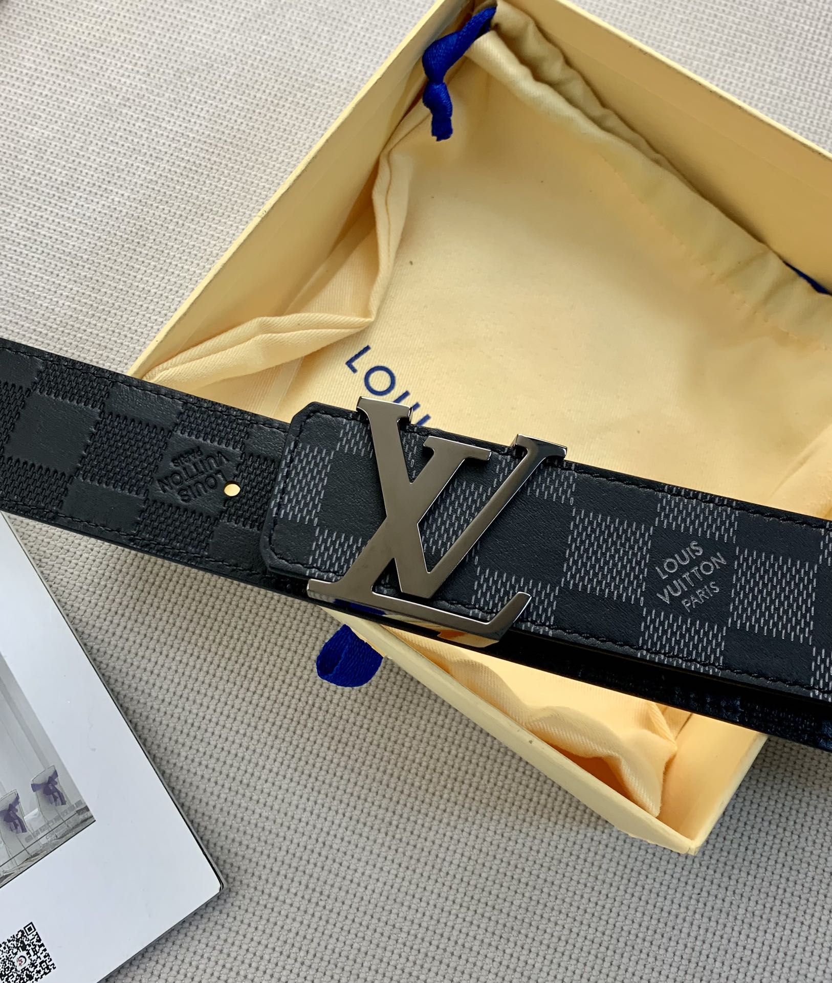 Louis Vuitton Leather Belt Top Grain Leather L