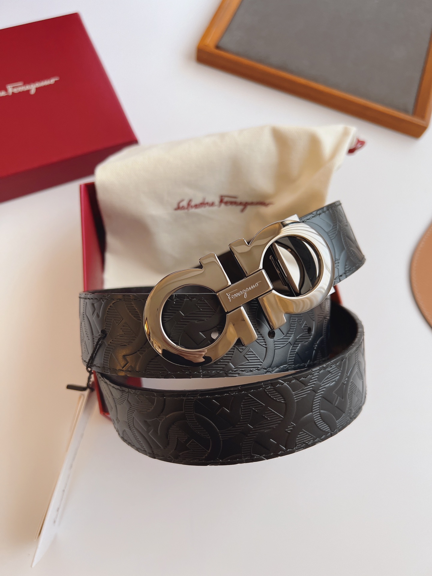 Salvatore Ferragamo Male Leather Belt Top Grain Leather M