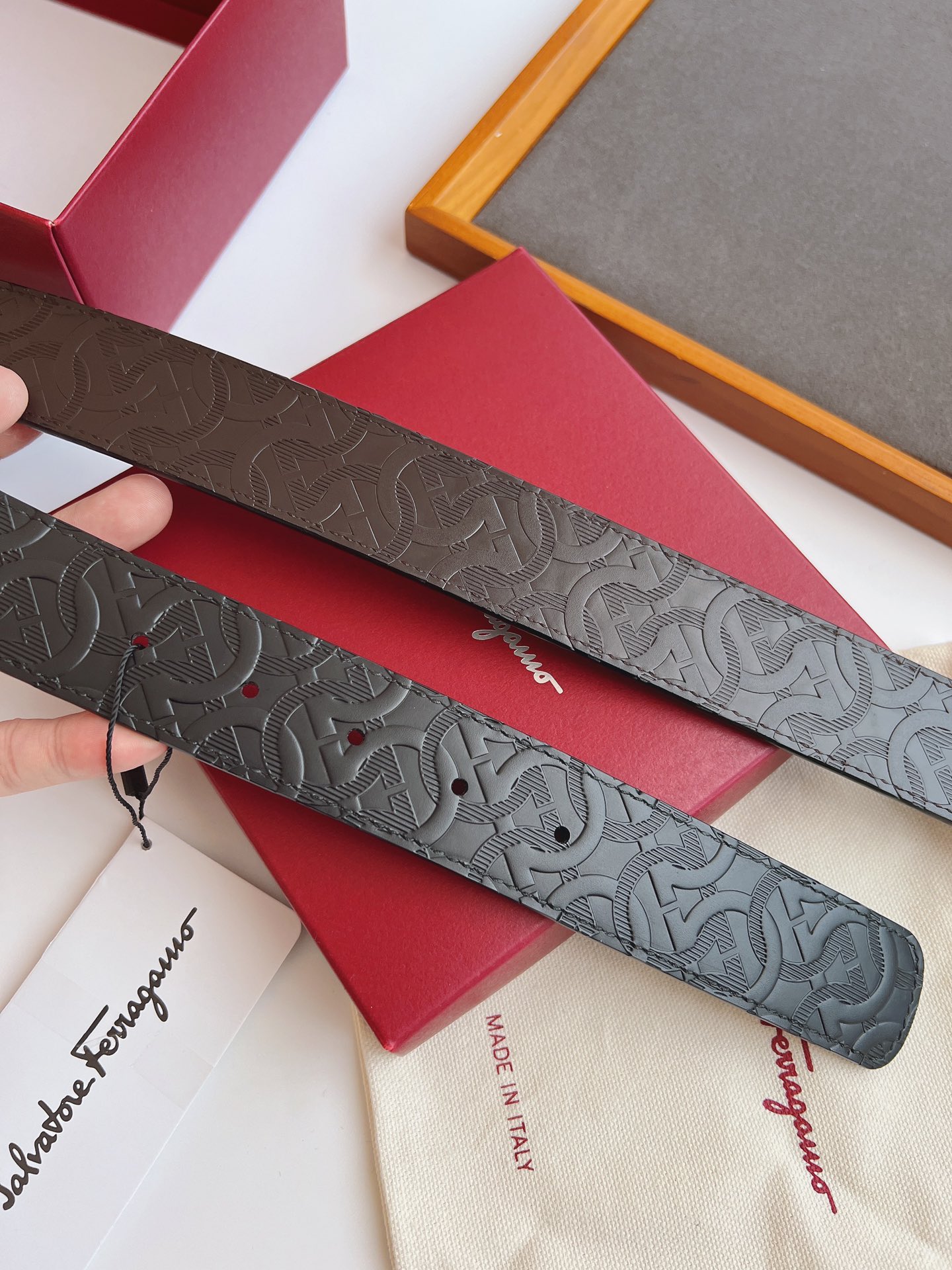 Salvatore Ferragamo Male Leather Belt Top Grain Leather M