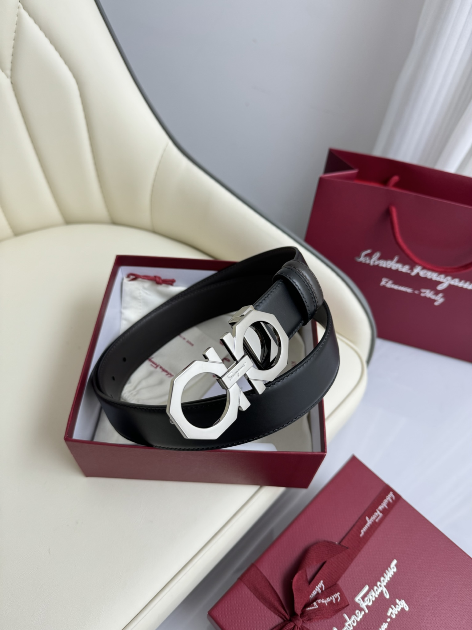 Salvatore Ferragamo Basic Belt Top Grain Leather