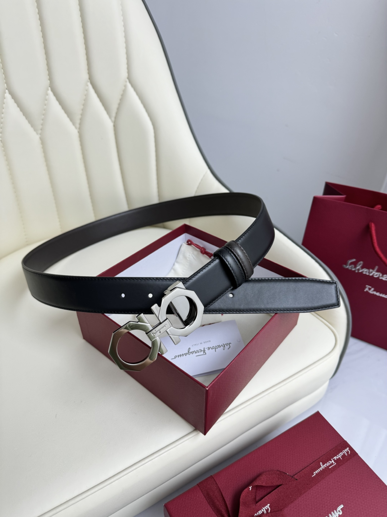 Salvatore Ferragamo Basic Belt Top Grain Leather