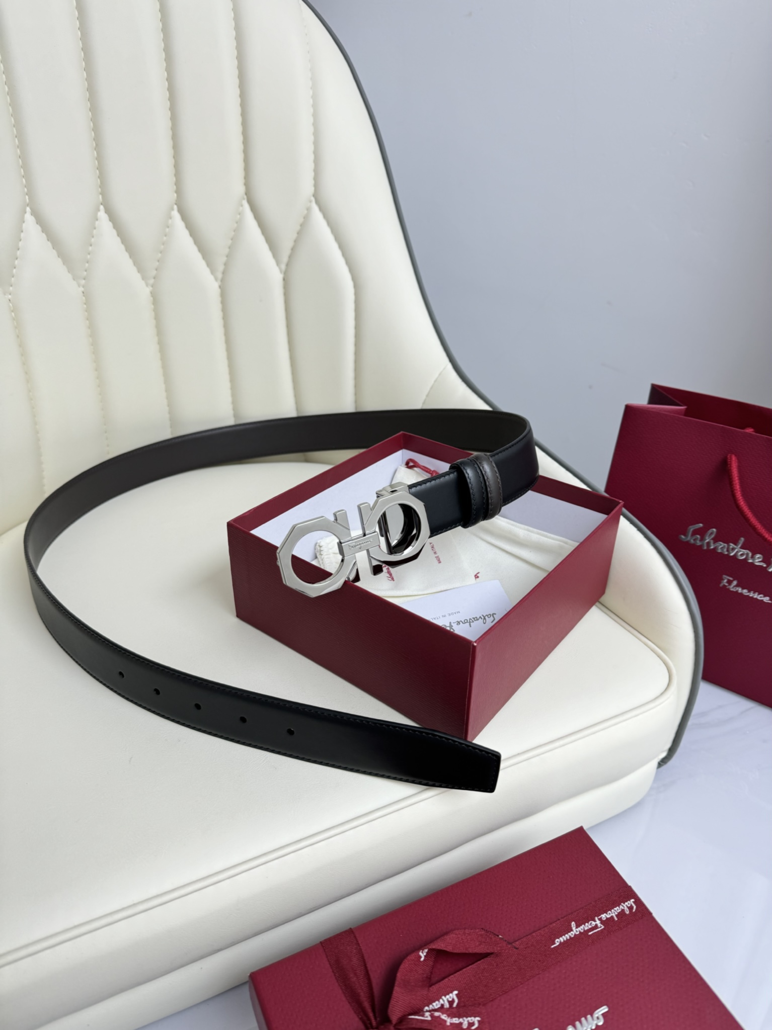 Salvatore Ferragamo Basic Belt Top Grain Leather