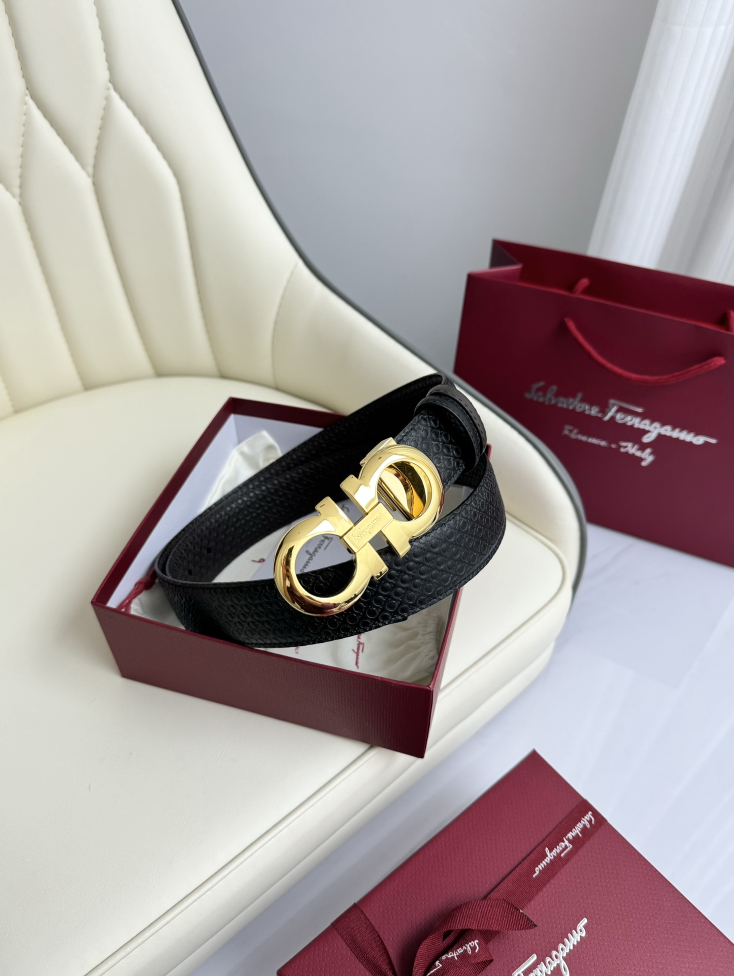 Salvatore Ferragamo Basic Belt Top Grain Leather