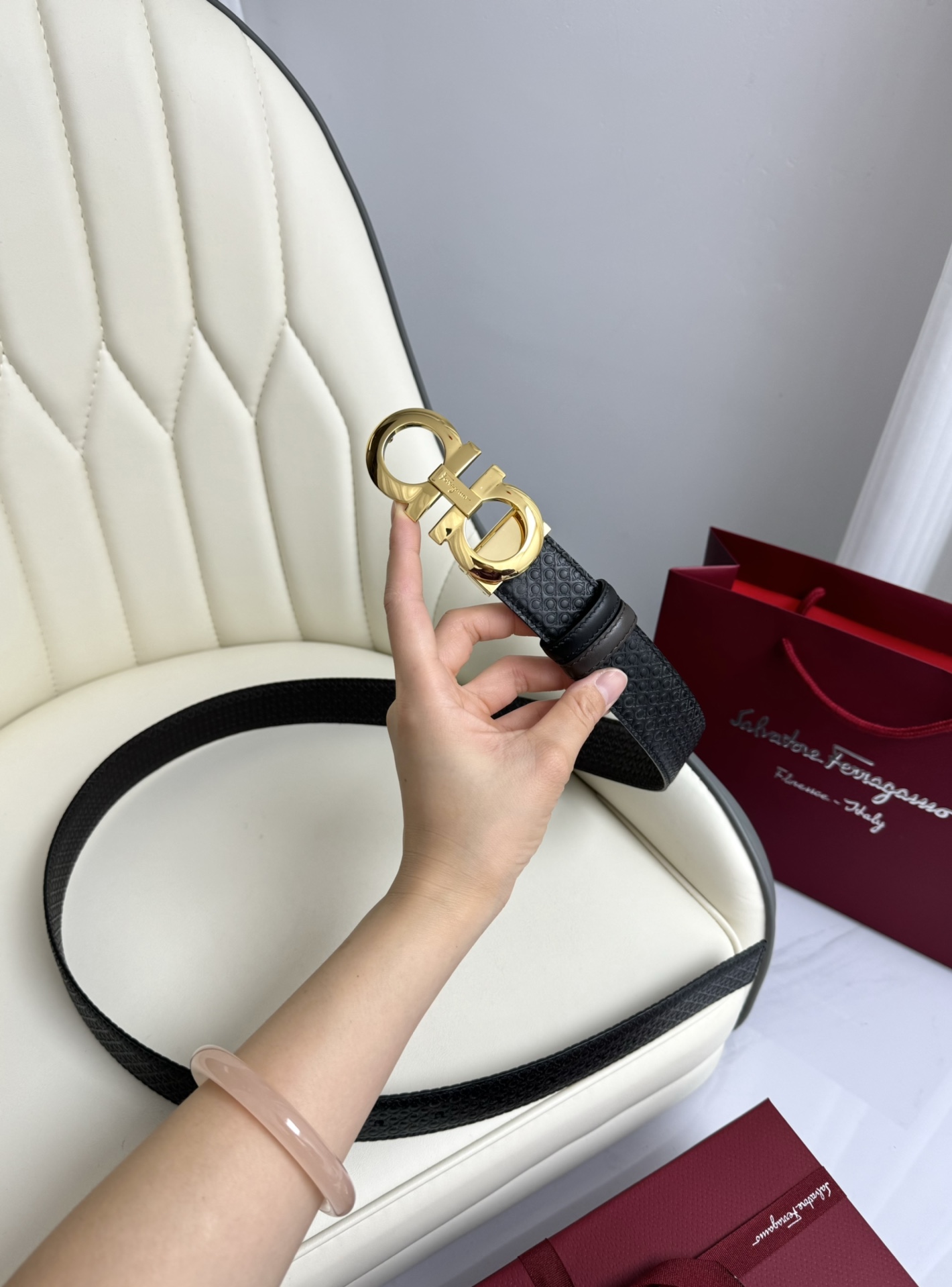 Salvatore Ferragamo Basic Belt Top Grain Leather