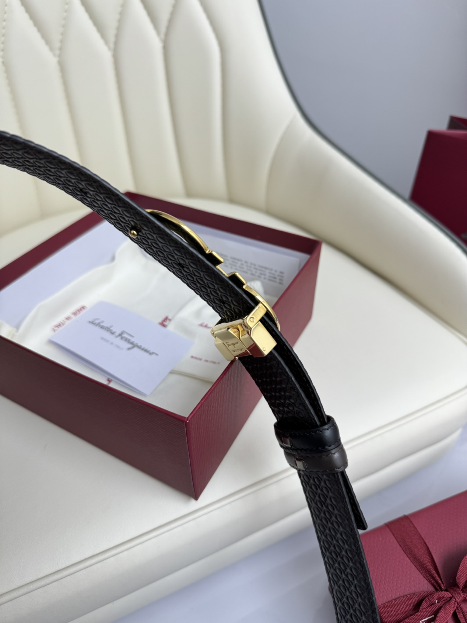 Salvatore Ferragamo Basic Belt Top Grain Leather