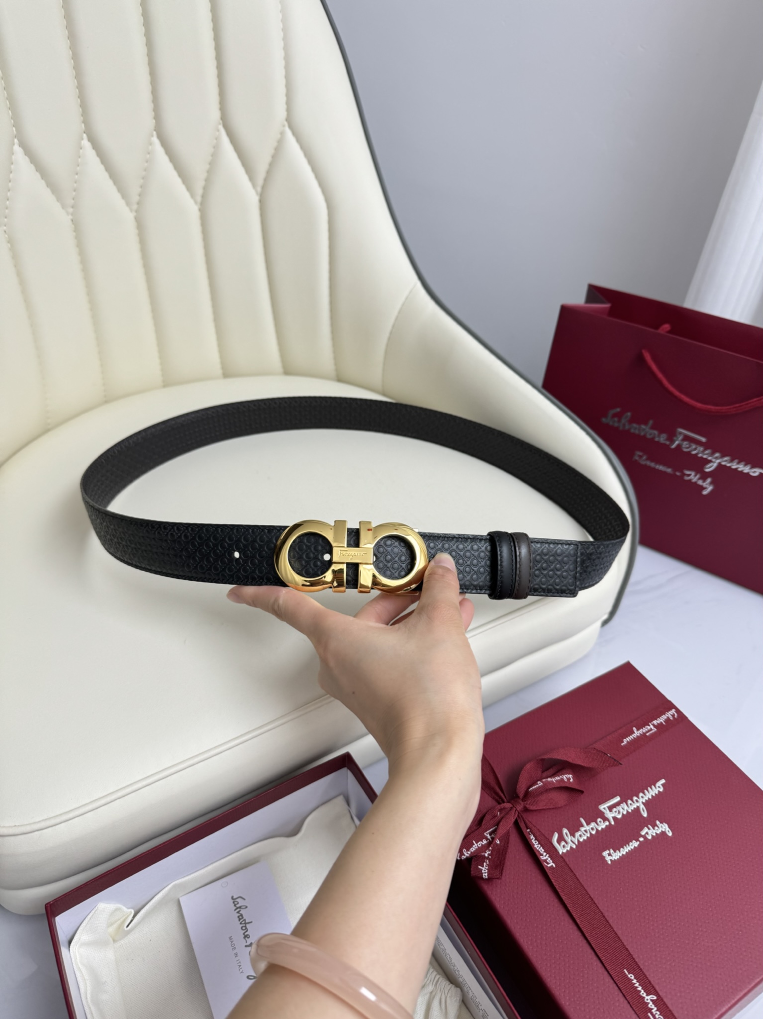 Salvatore Ferragamo Basic Belt Top Grain Leather