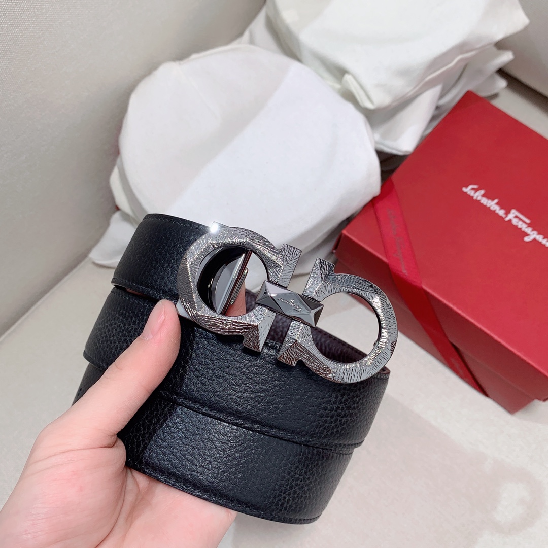 Salvatore Ferragamo Male Leather Belt Cow Leather 35mm