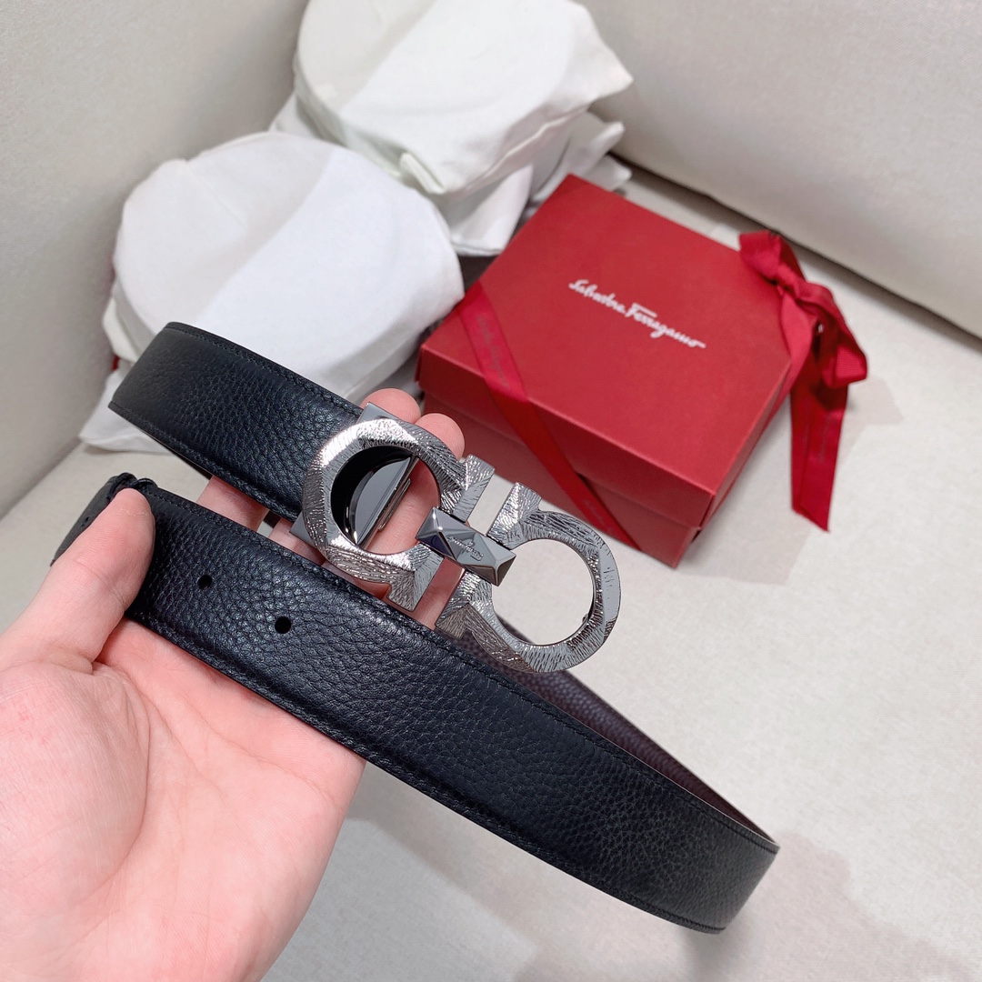 Salvatore Ferragamo Male Leather Belt Cow Leather 35mm