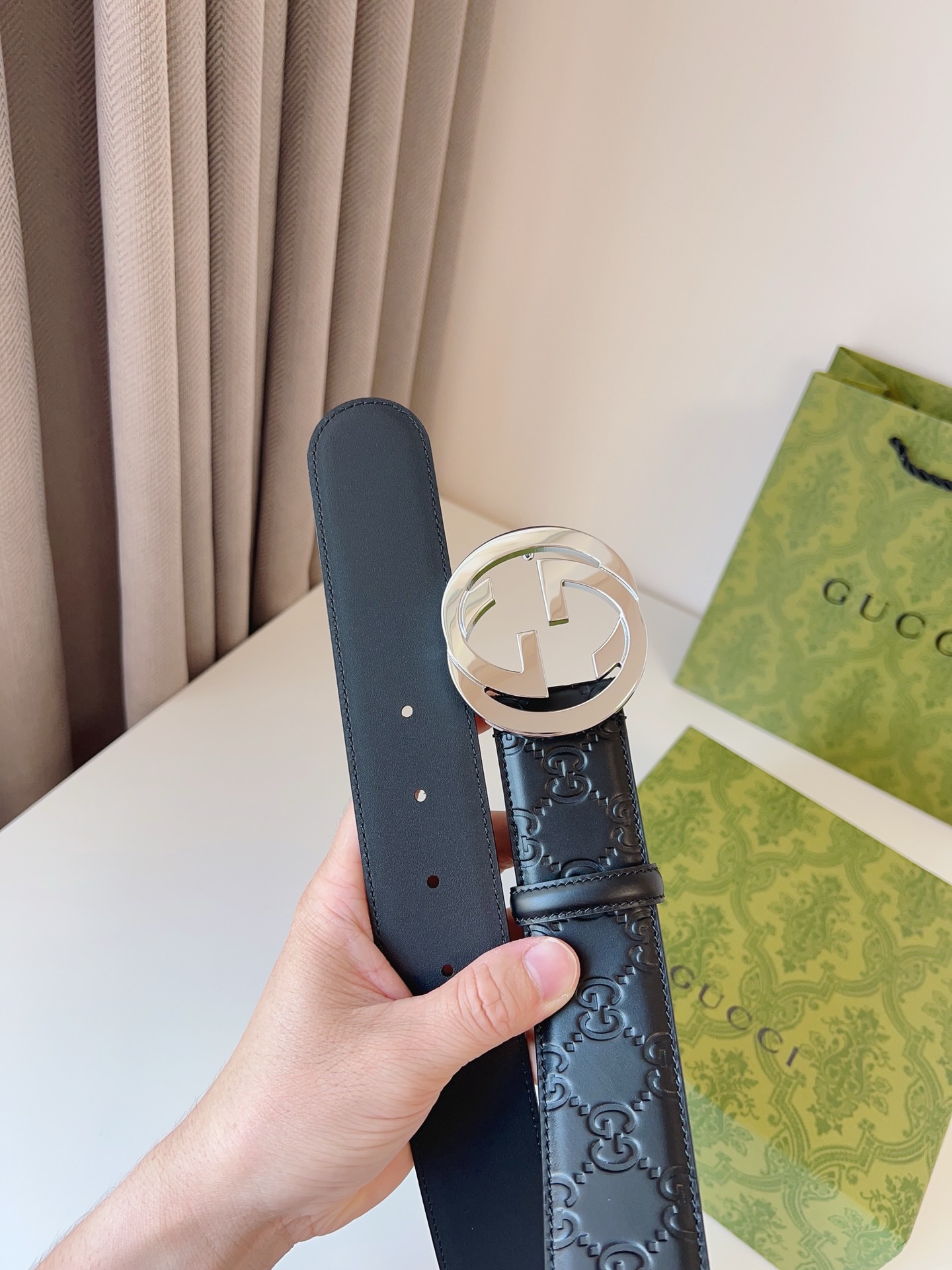 Gucci Basic Belt Cow Leather S-m