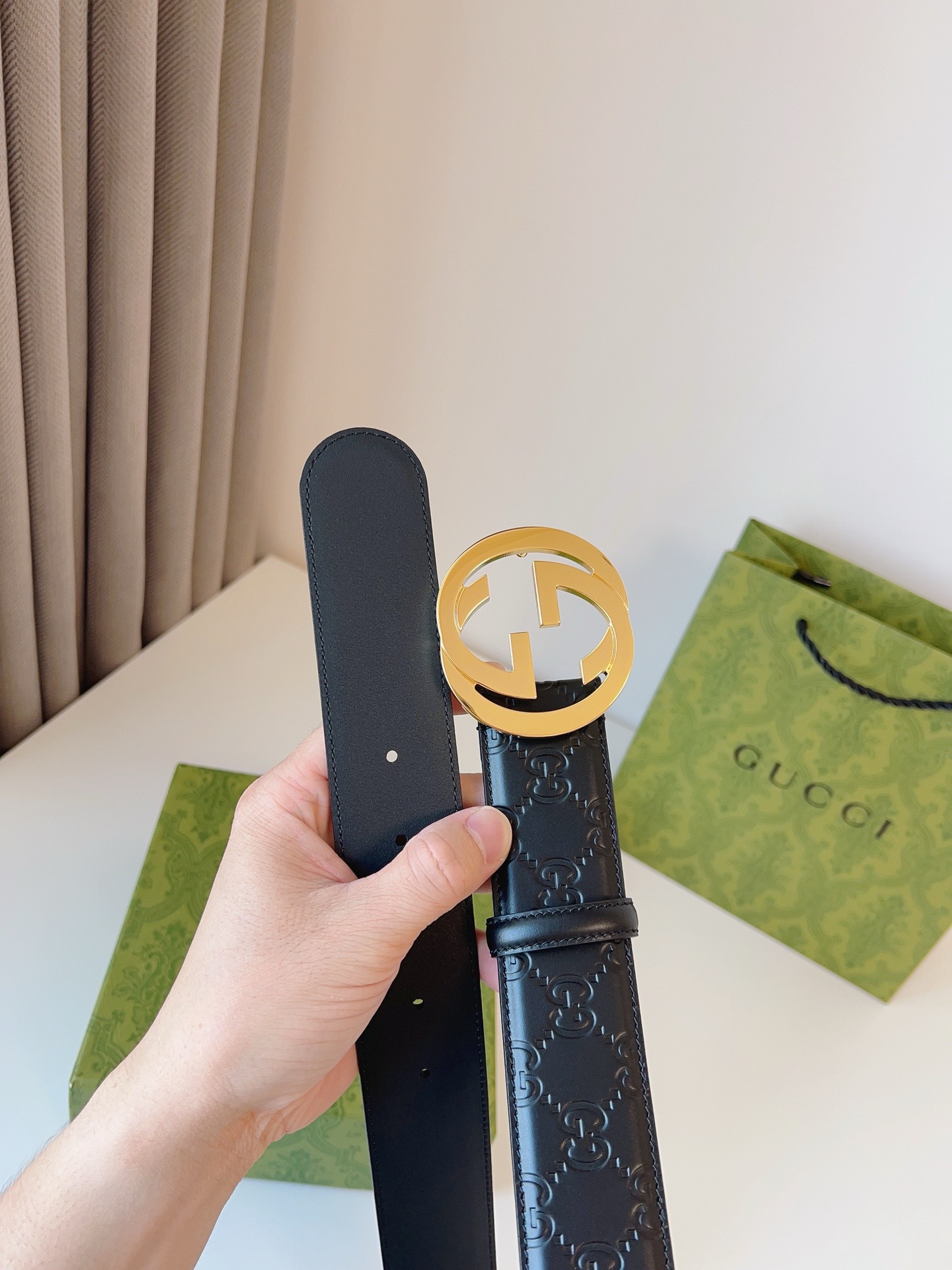 Gucci Basic Belt Cow Leather S-m