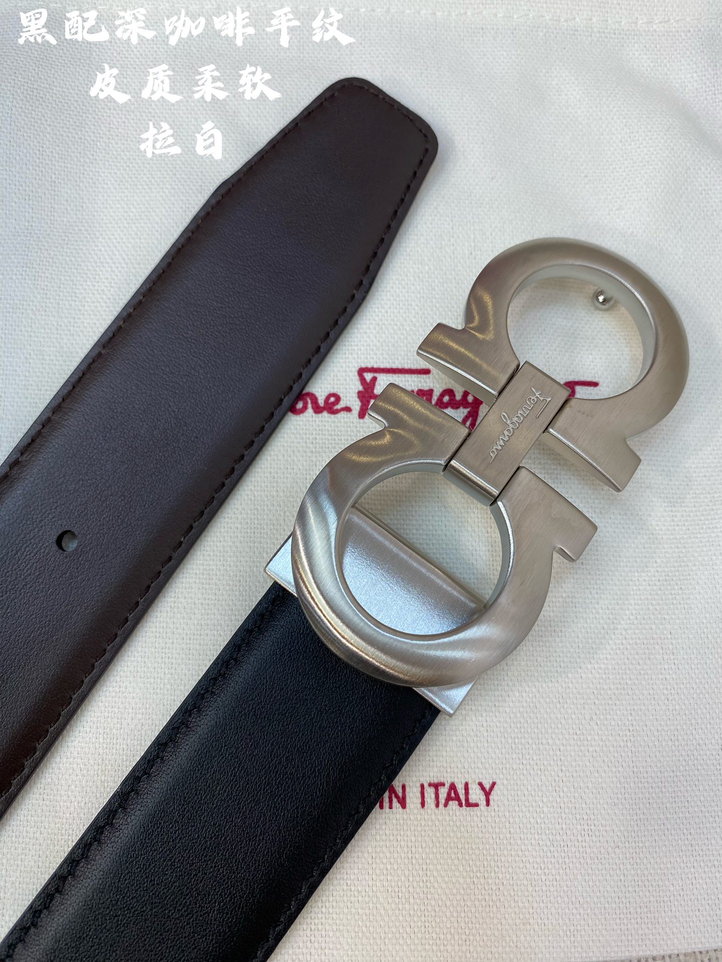 Salvatore Ferragamo Male Leather Belt Cow Leather M